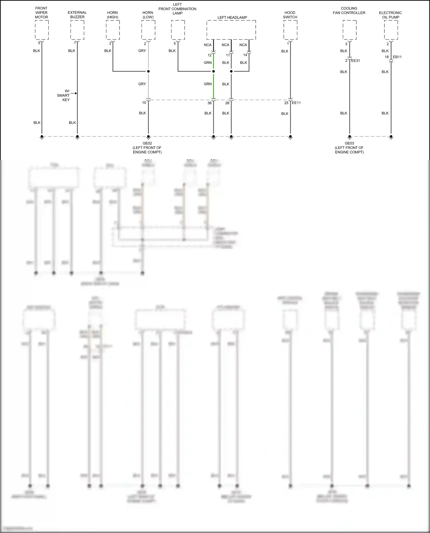 Wiring diagram srs control module for Hyundai Palisade I facelift (2022-2024) (2 of 6)