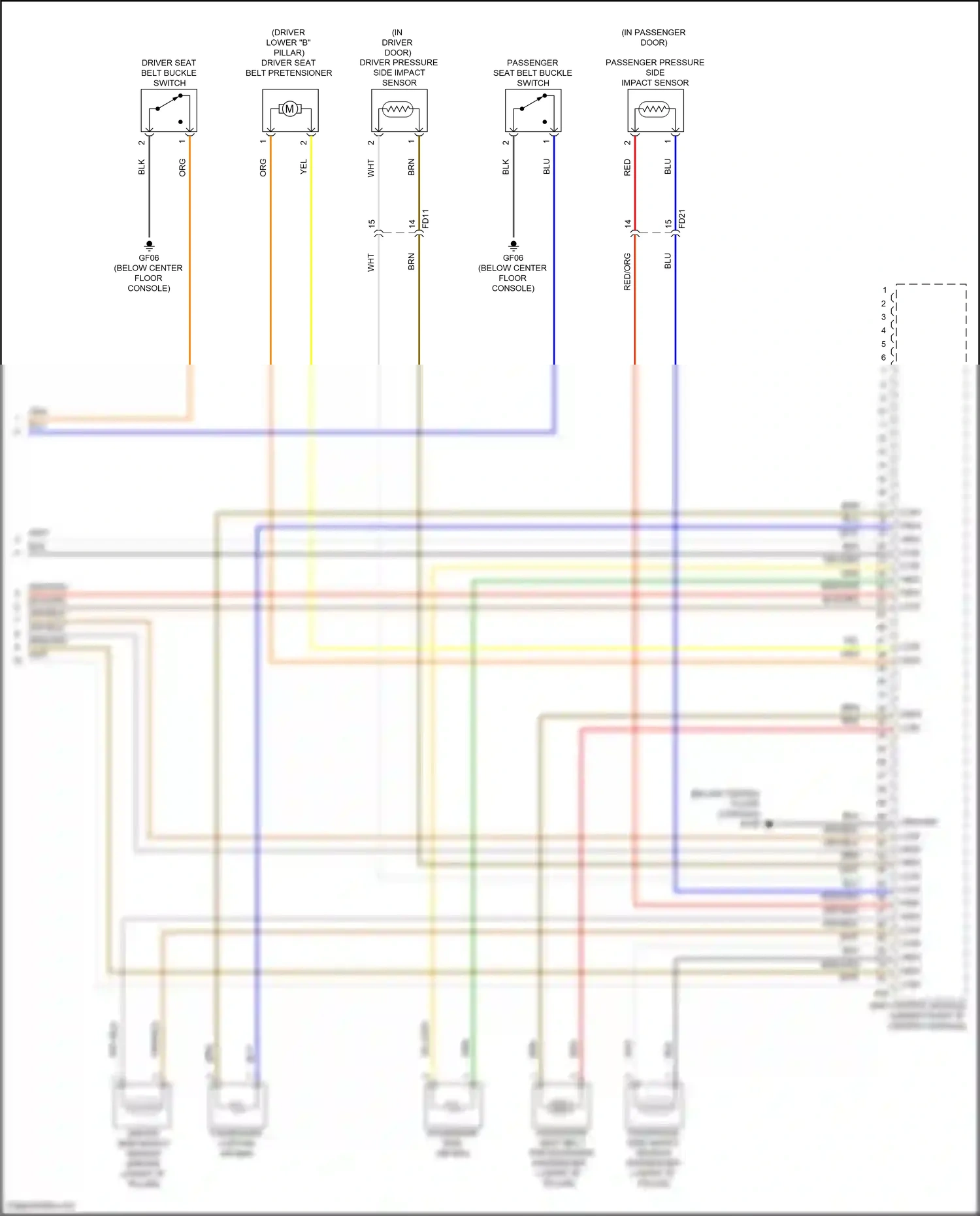 Wiring diagram srs control module for Hyundai Palisade I facelift (2022-2024) (6 of 6)