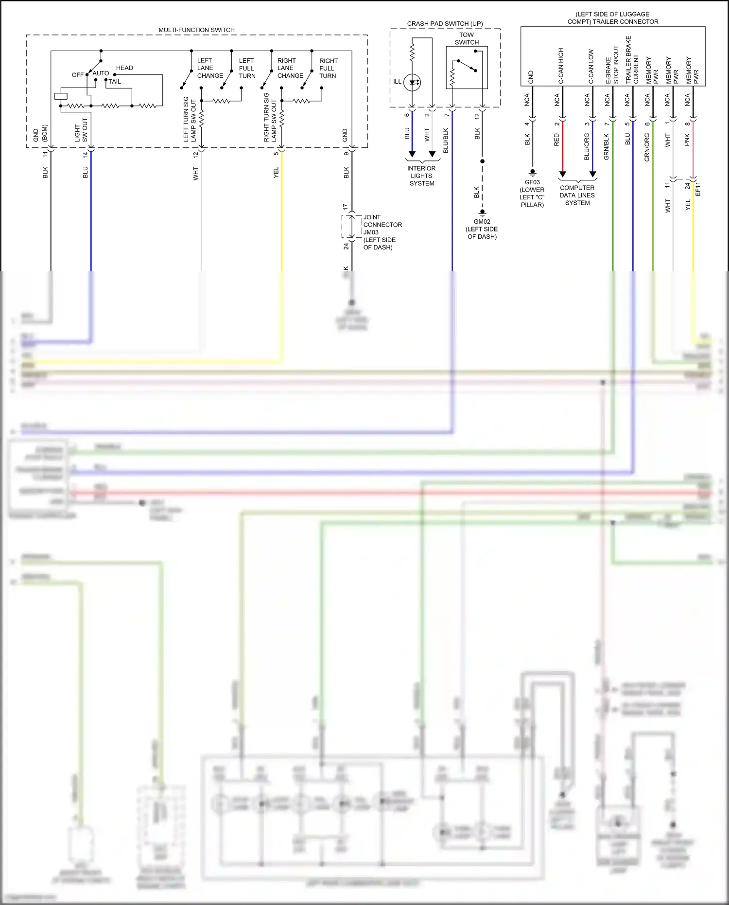 Wiring diagram trailer controller for Hyundai Palisade I facelift (2022-2024) (1 of 3)