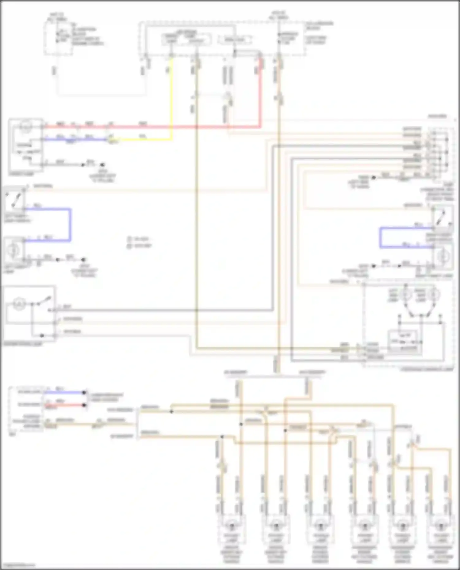 Palisade Hyundai I (2018-2022): Courtesy lamps circuit (1 of 3)
