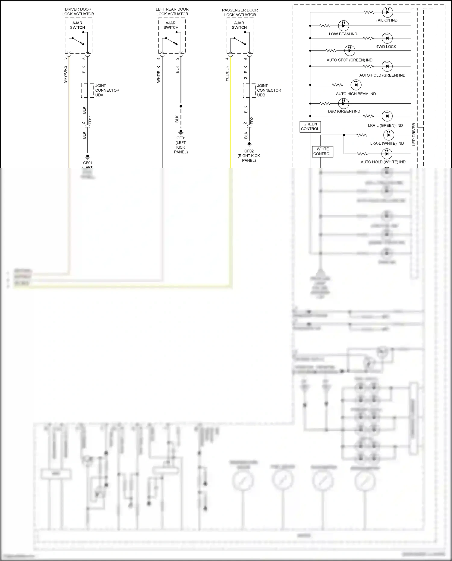 Wiring diagram ajar switch for Hyundai Palisade I (2018-2022) (4 of 4)