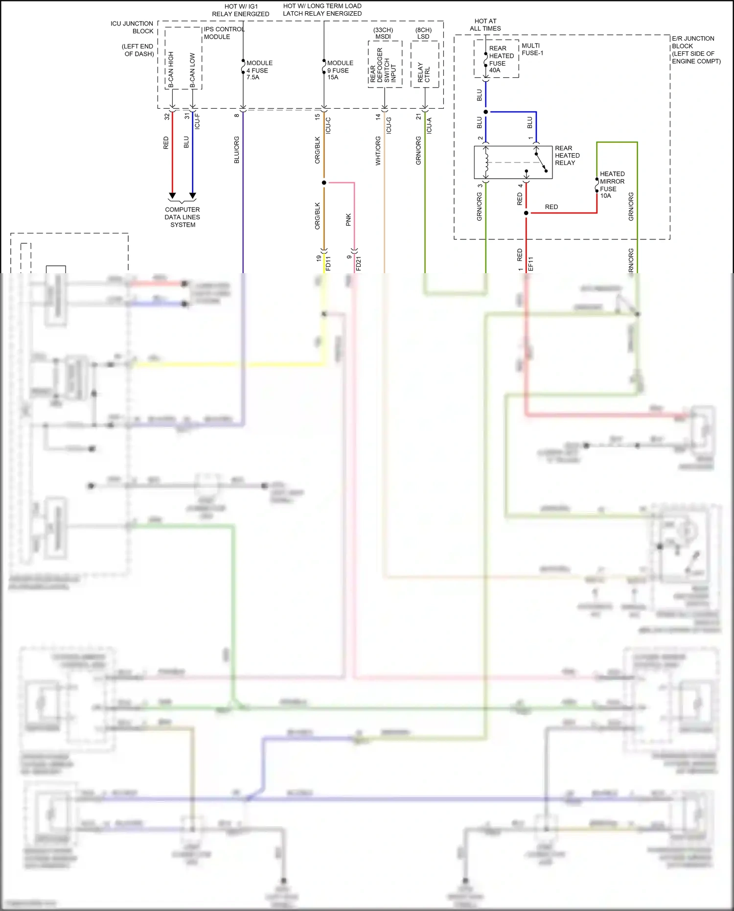 Wiring diagram automatic a/c for Hyundai Palisade I (2018-2022) (2 of 10)