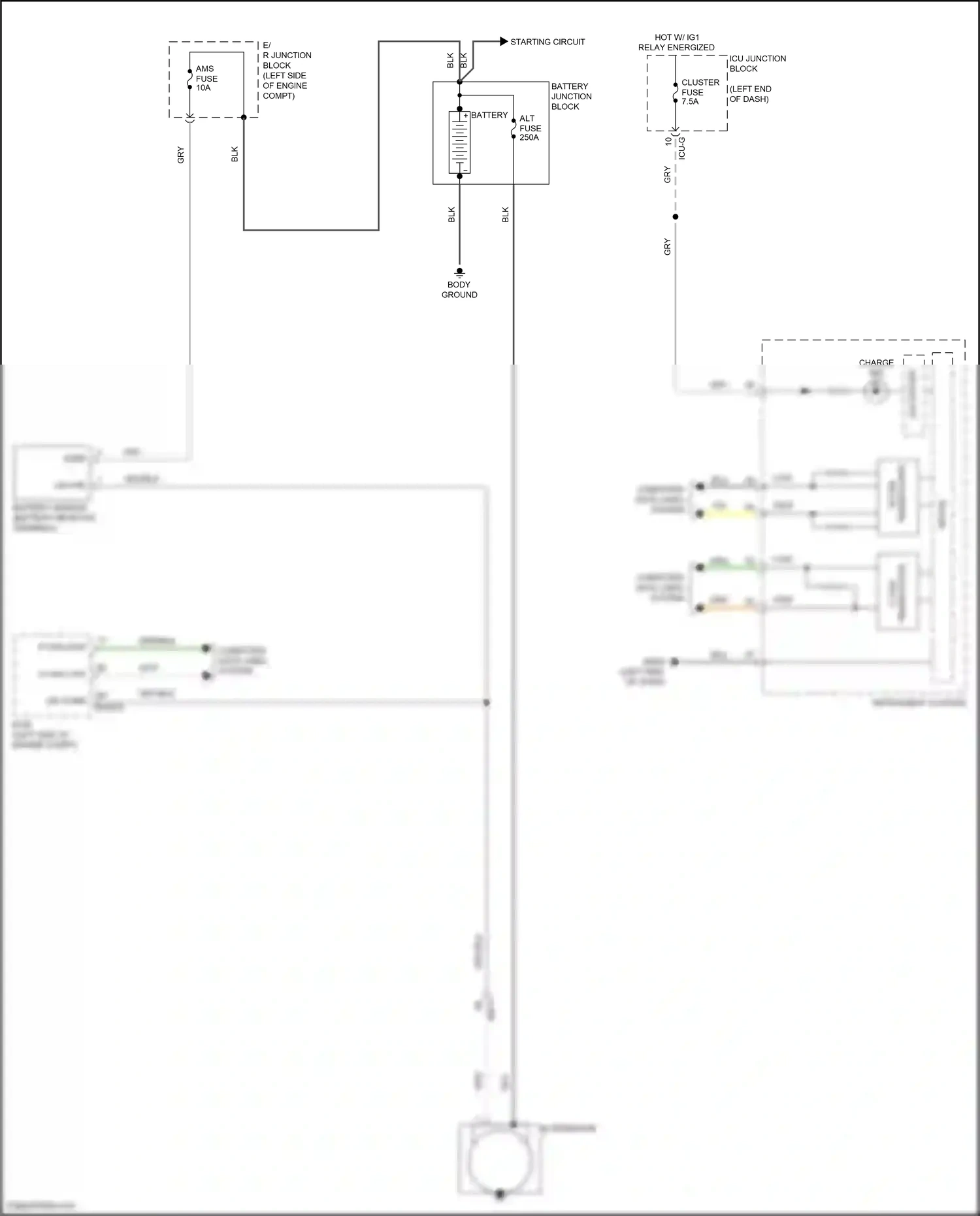 Wiring diagram battery sensor for Hyundai Palisade I (2018-2022) (1 of 2)