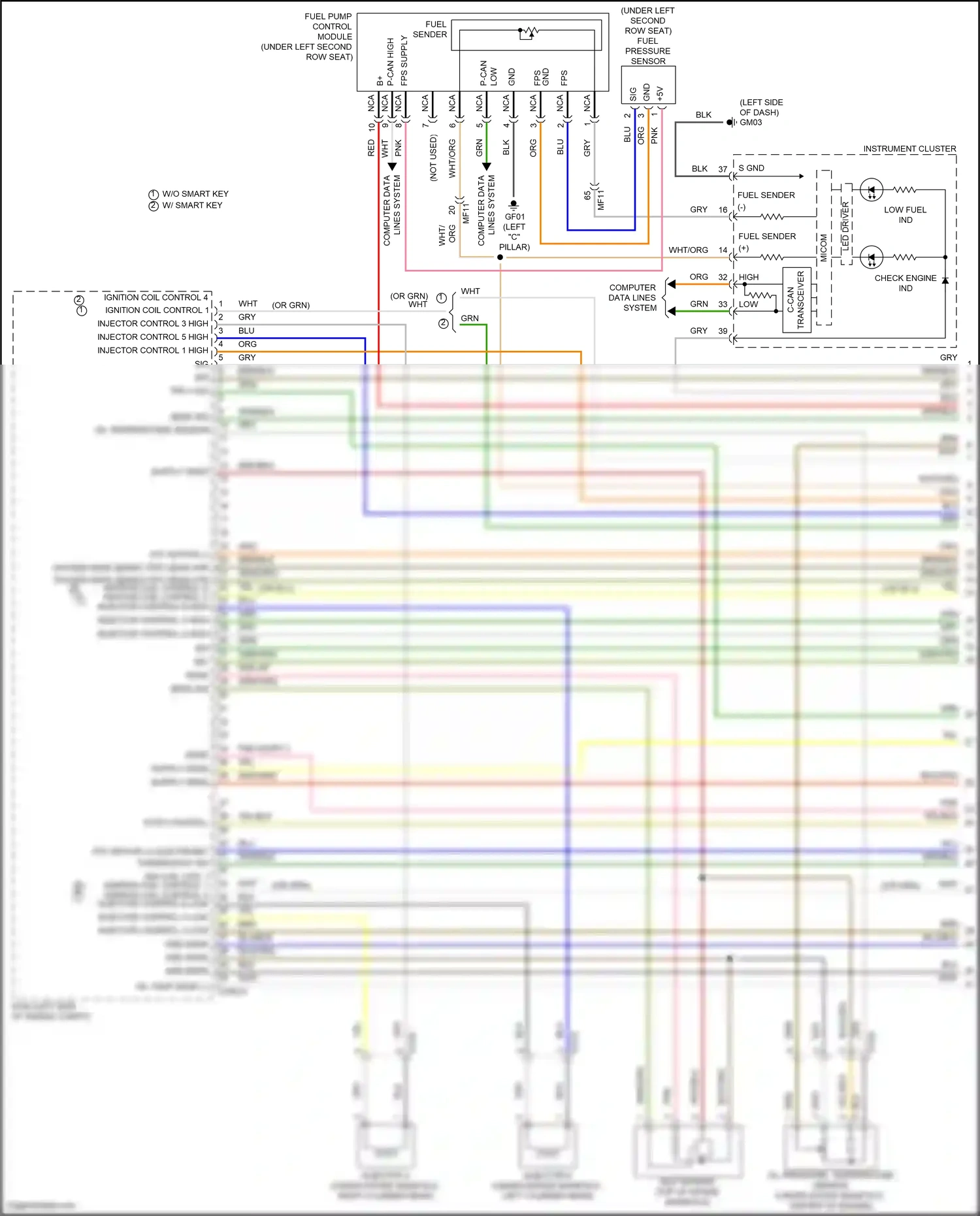 Wiring diagram check engine ind for Hyundai Palisade I (2018-2022) (1 of 1)