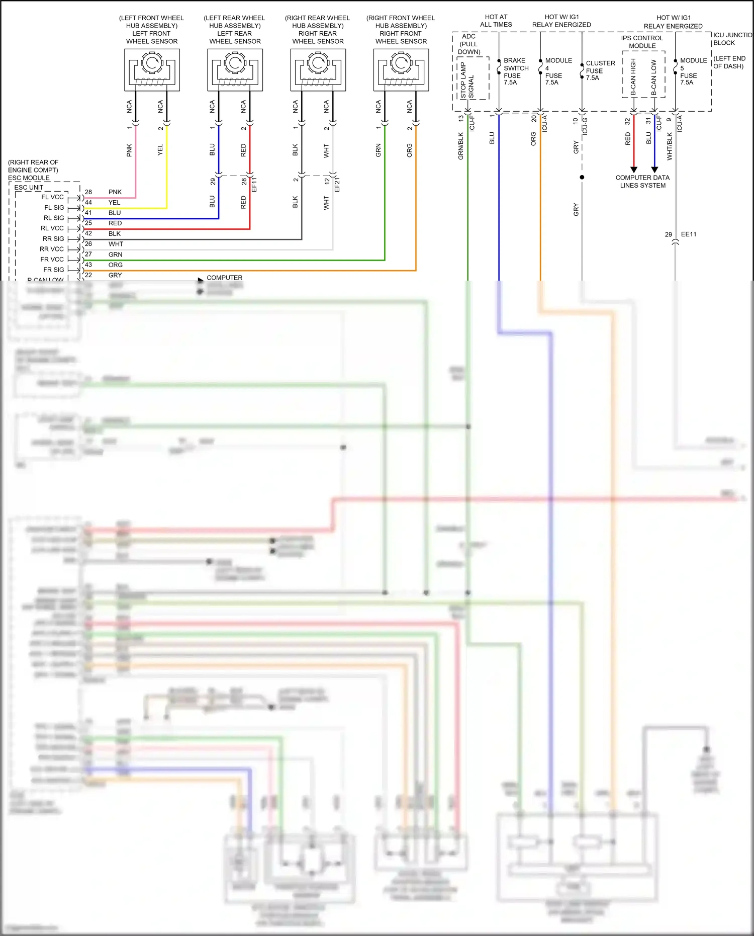 Wiring diagram computer data lines system for Hyundai Palisade I (2018-2022) (32 of 81)