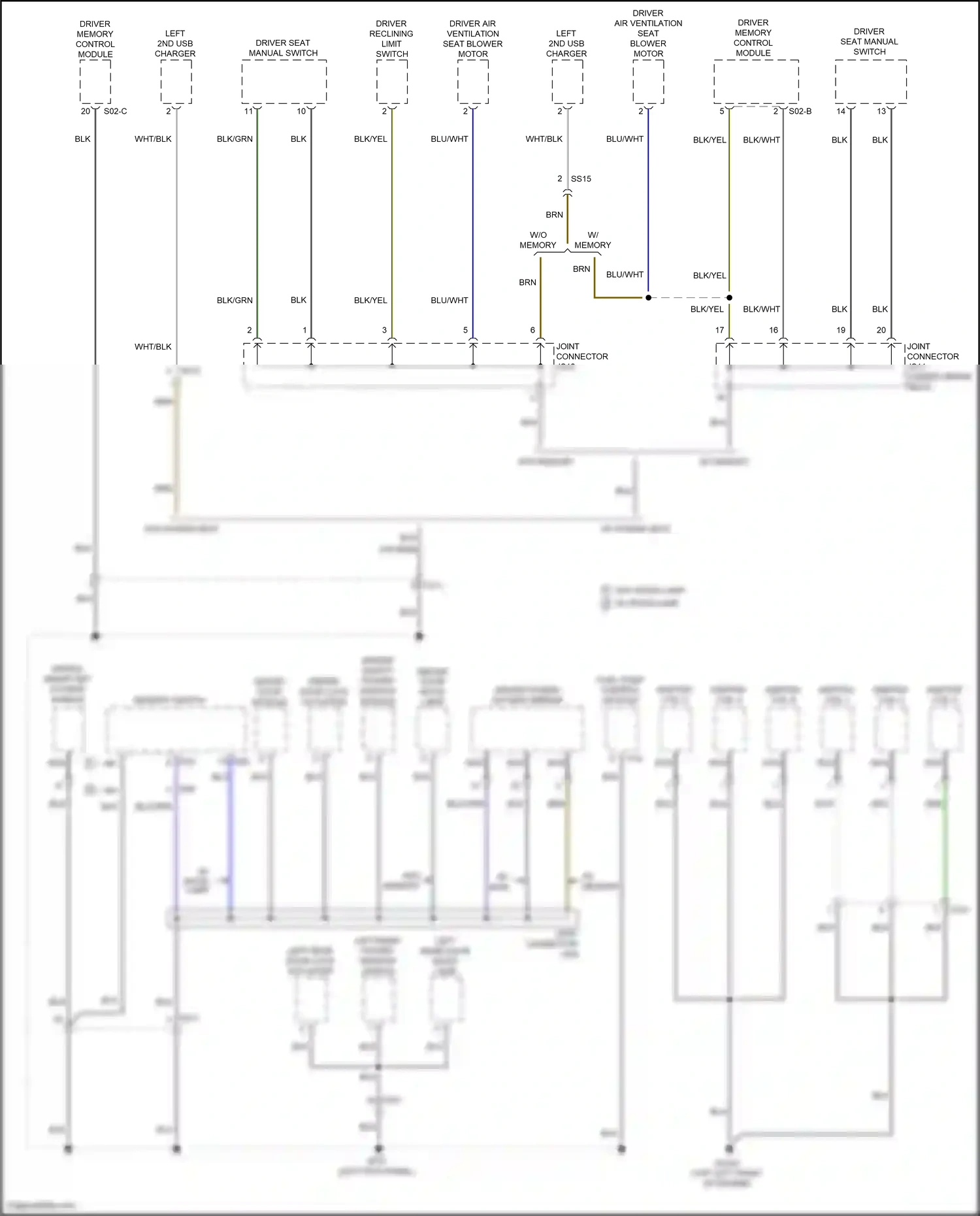 Wiring diagram driver memory control module for Hyundai Palisade I (2018-2022) (1 of 1)