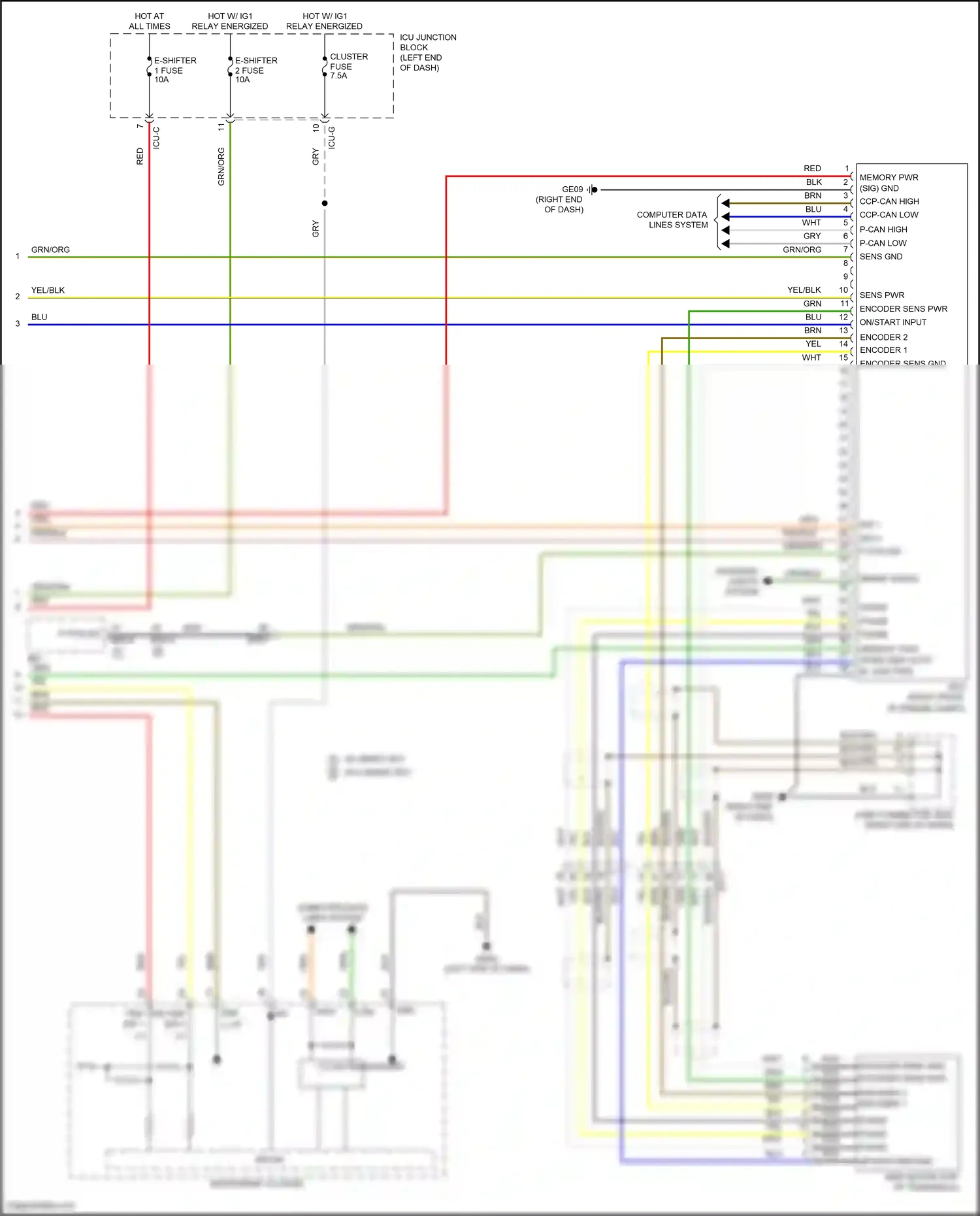 Wiring diagram encoder 2 encoder 1 for Hyundai Palisade I (2018-2022) (1 of 1)