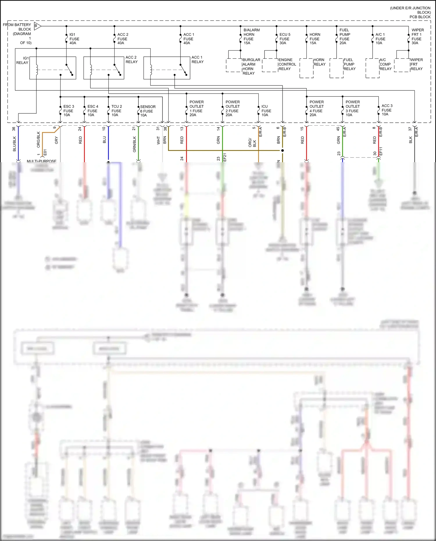 Wiring diagram engine control relay for Hyundai Palisade I (2018-2022) (3 of 4)
