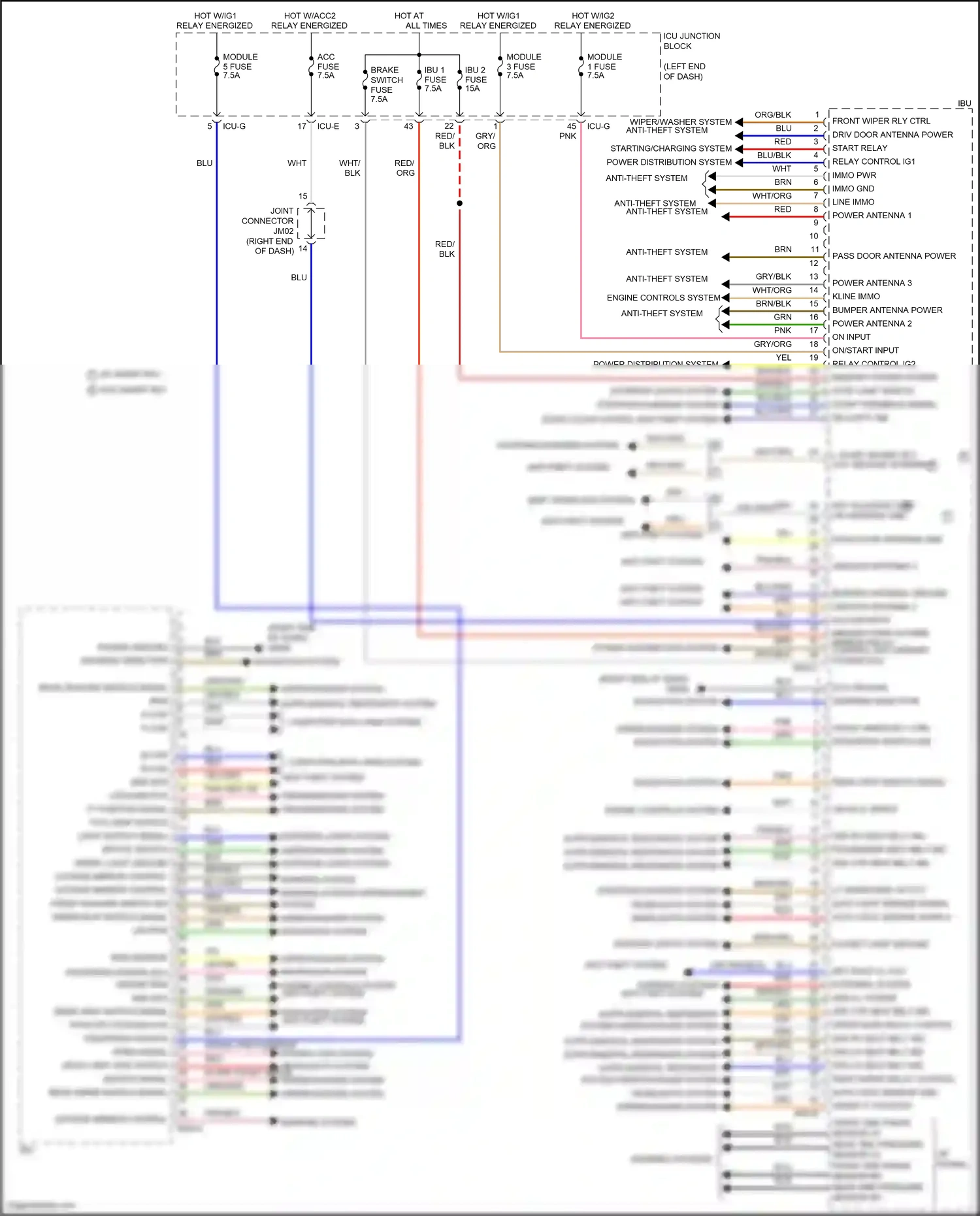 Wiring diagram engine controls system anti-theft system for Hyundai Palisade I (2018-2022) (1 of 1)