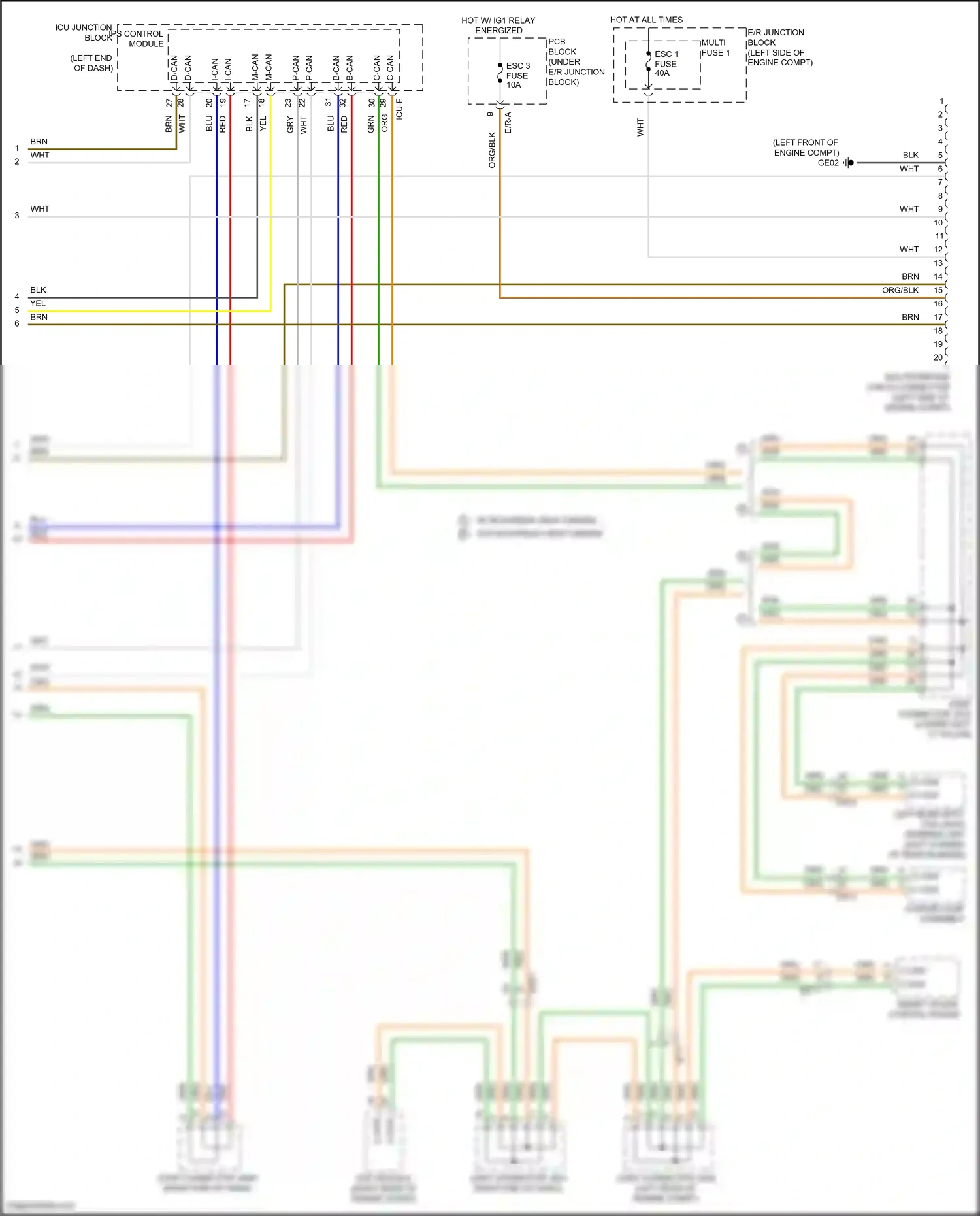 Wiring diagram esc module for Hyundai Palisade I (2018-2022) (2 of 8)
