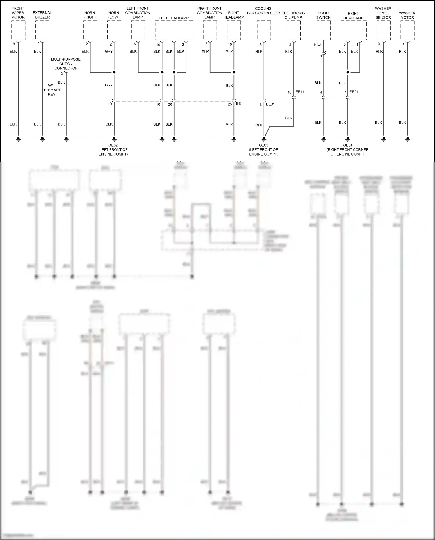Wiring diagram esc module for Hyundai Palisade I (2018-2022) (5 of 8)