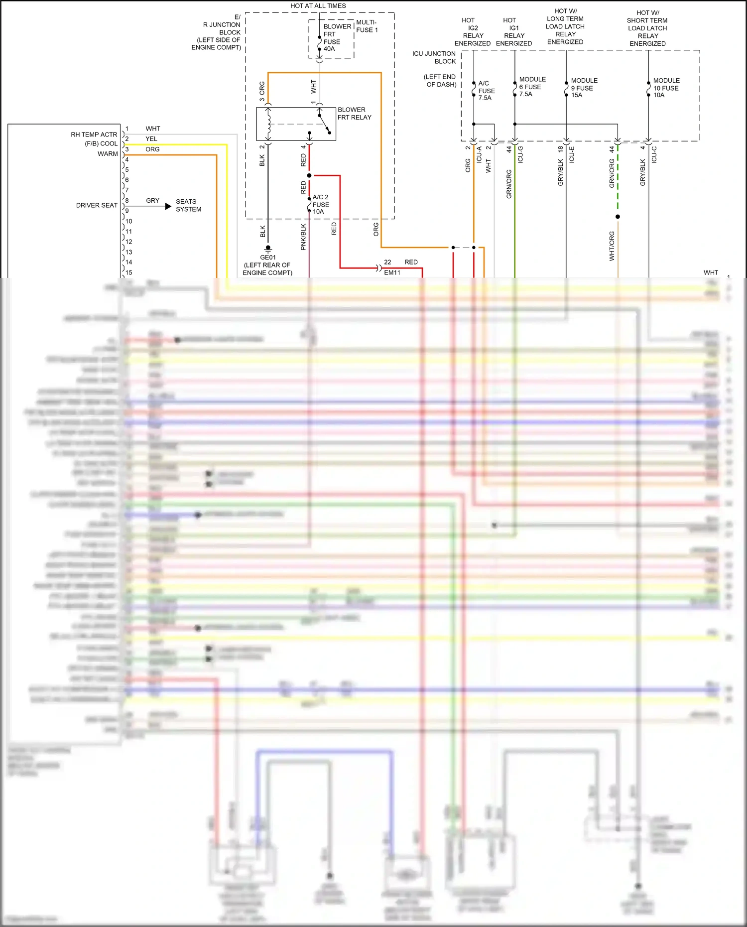 Wiring diagram front a/c control module for Hyundai Palisade I (2018-2022) (11 of 11)
