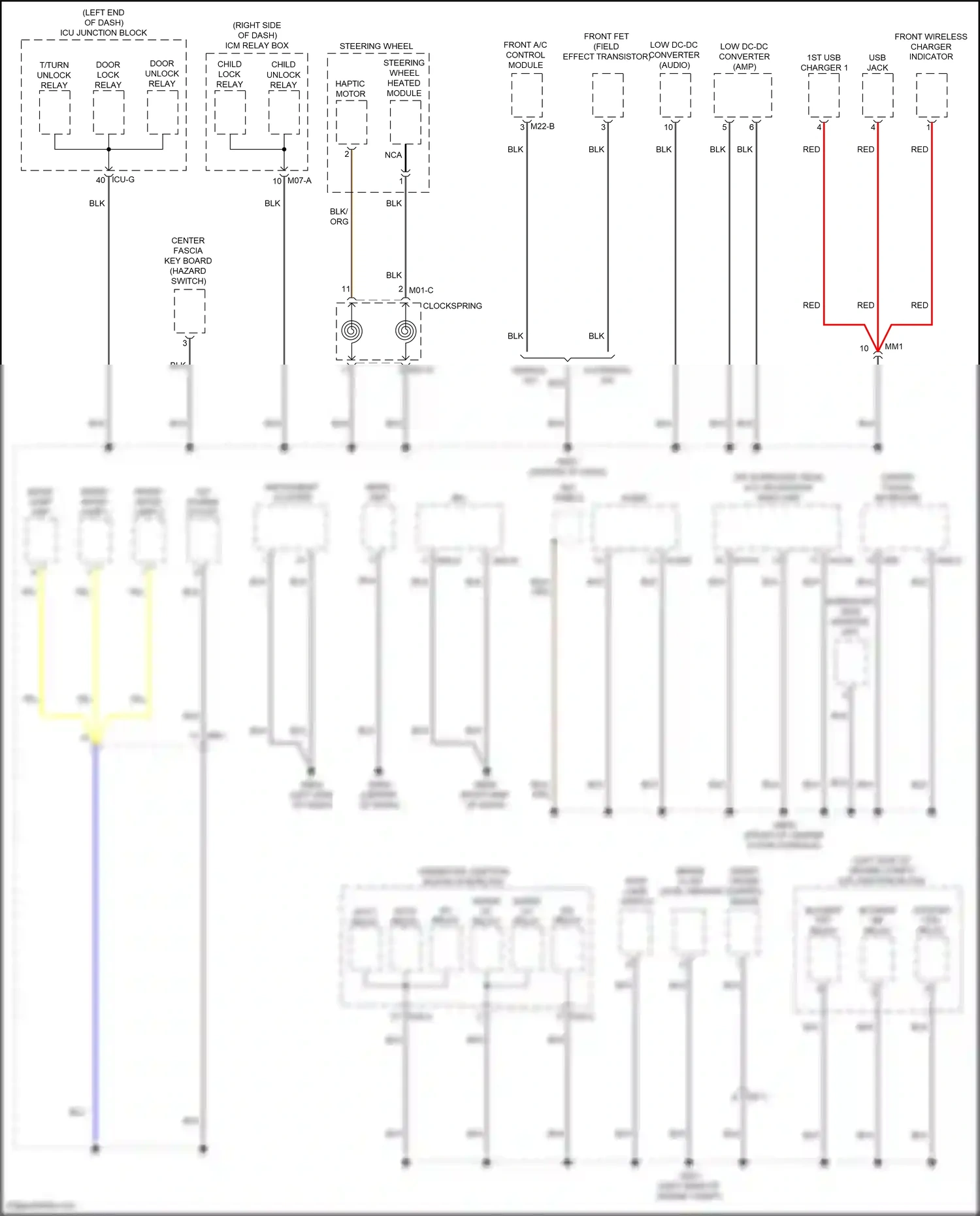 Wiring diagram front a/c control module for Hyundai Palisade I (2018-2022) (4 of 11)