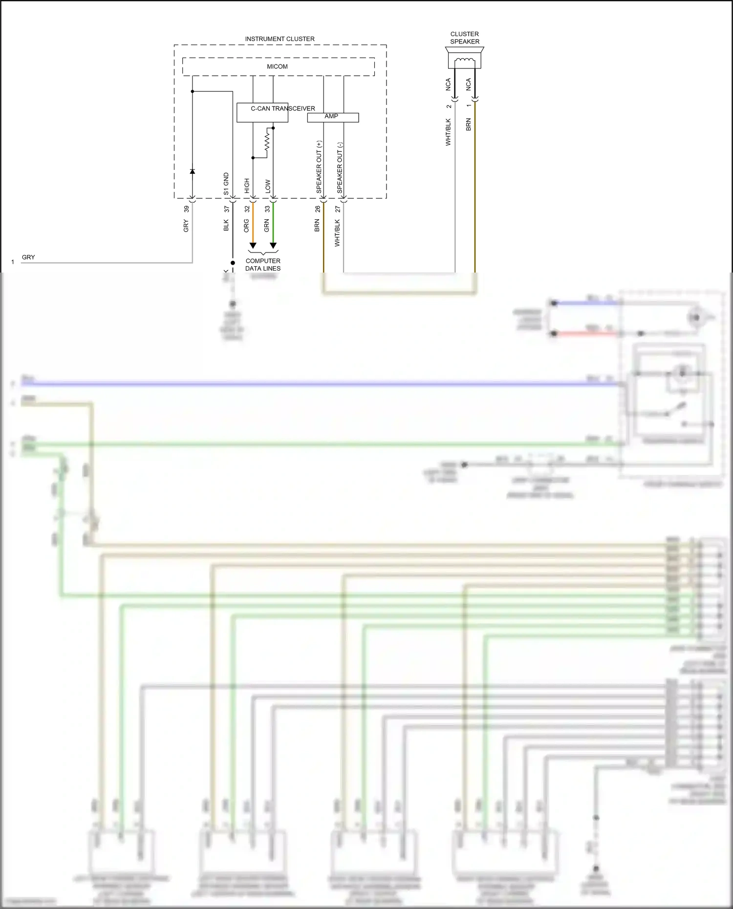 Wiring diagram front console switch for Hyundai Palisade I (2018-2022) (13 of 17)