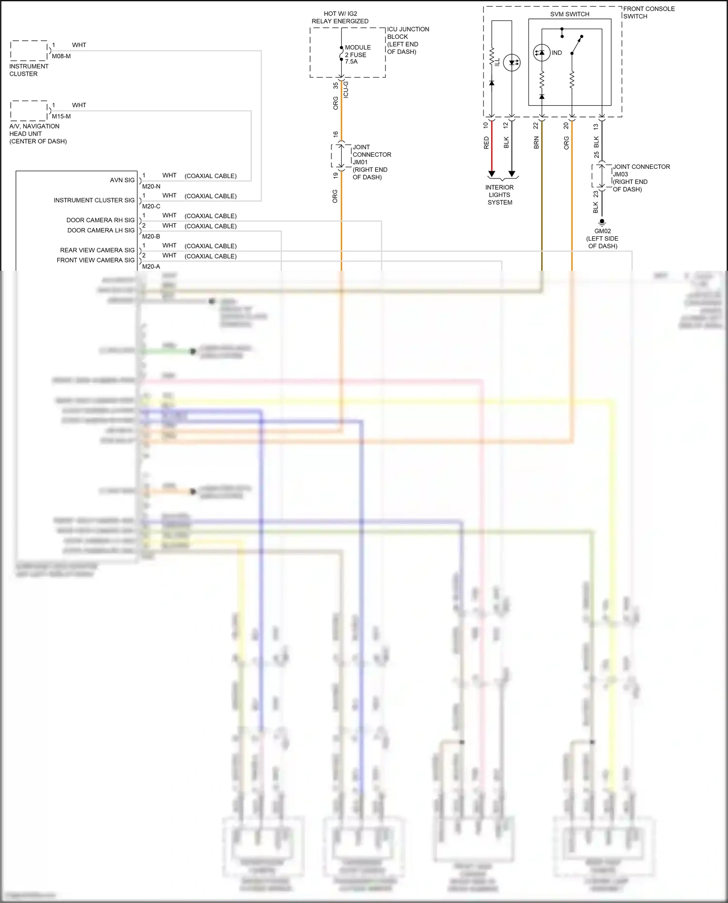 Wiring diagram front view camera for Hyundai Palisade I (2018-2022) (1 of 1)