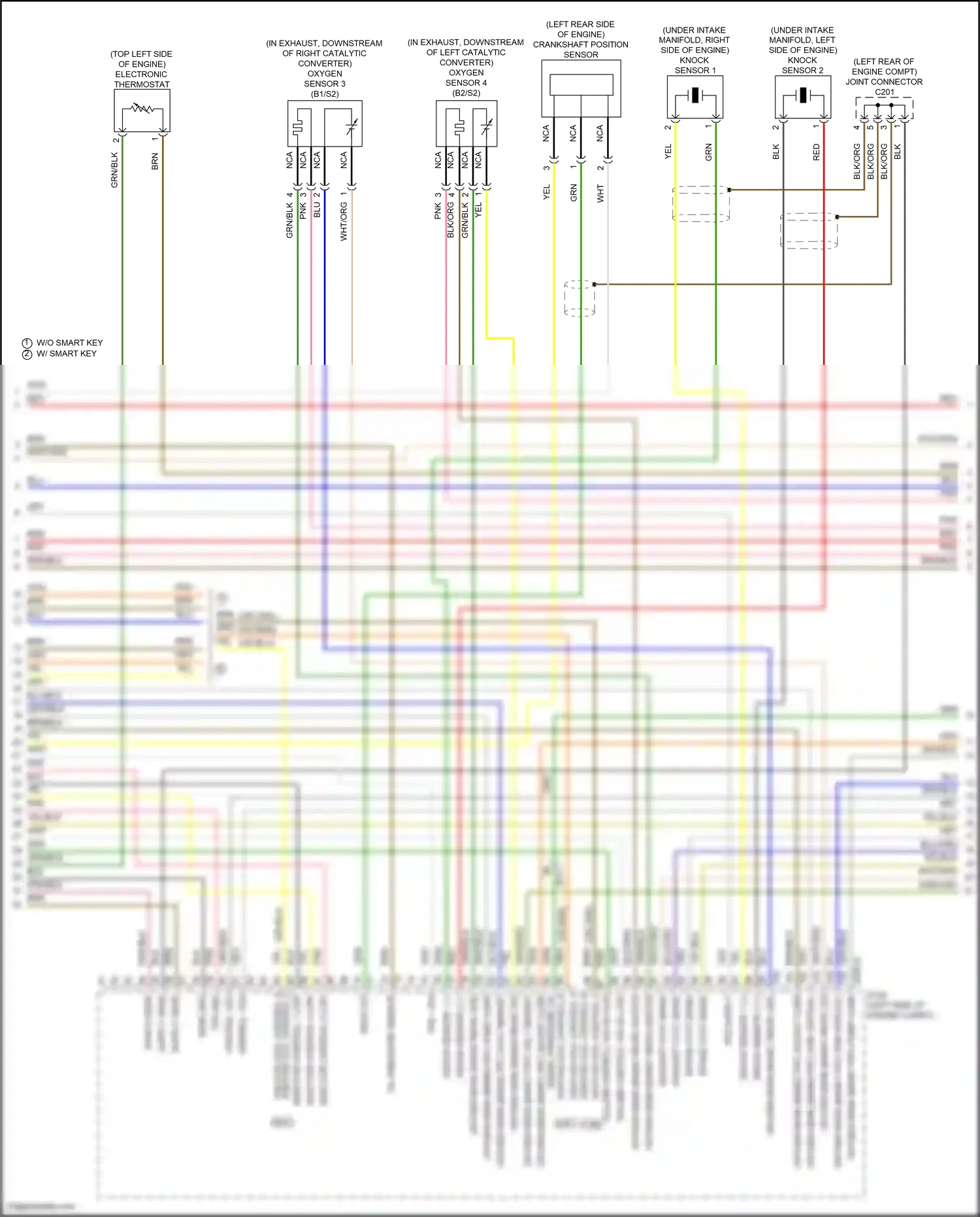 Wiring diagram knock sensor #2 for Hyundai Palisade I (2018-2022) (1 of 1)