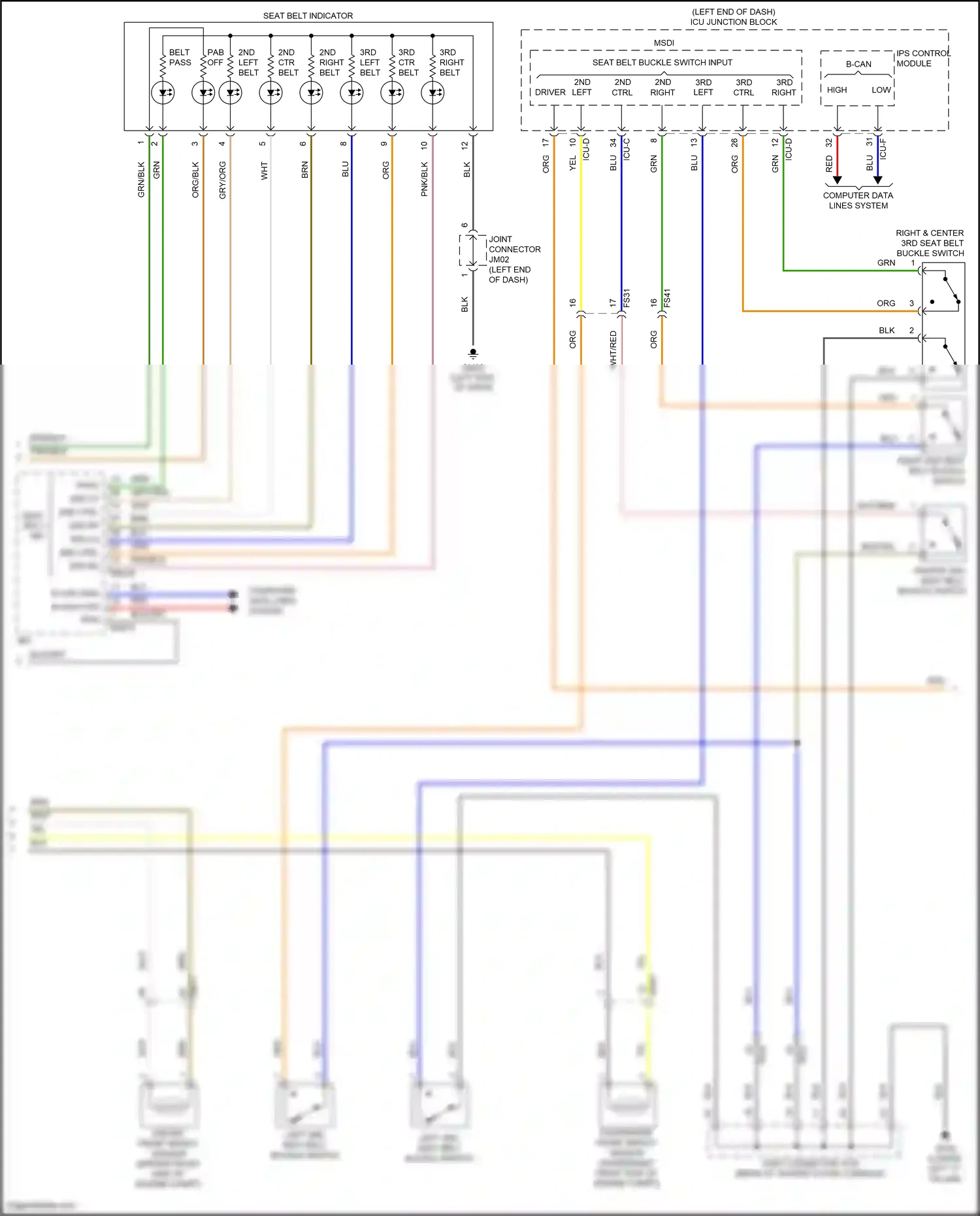 Wiring diagram left ctrl for Hyundai Palisade I (2018-2022) (1 of 1)