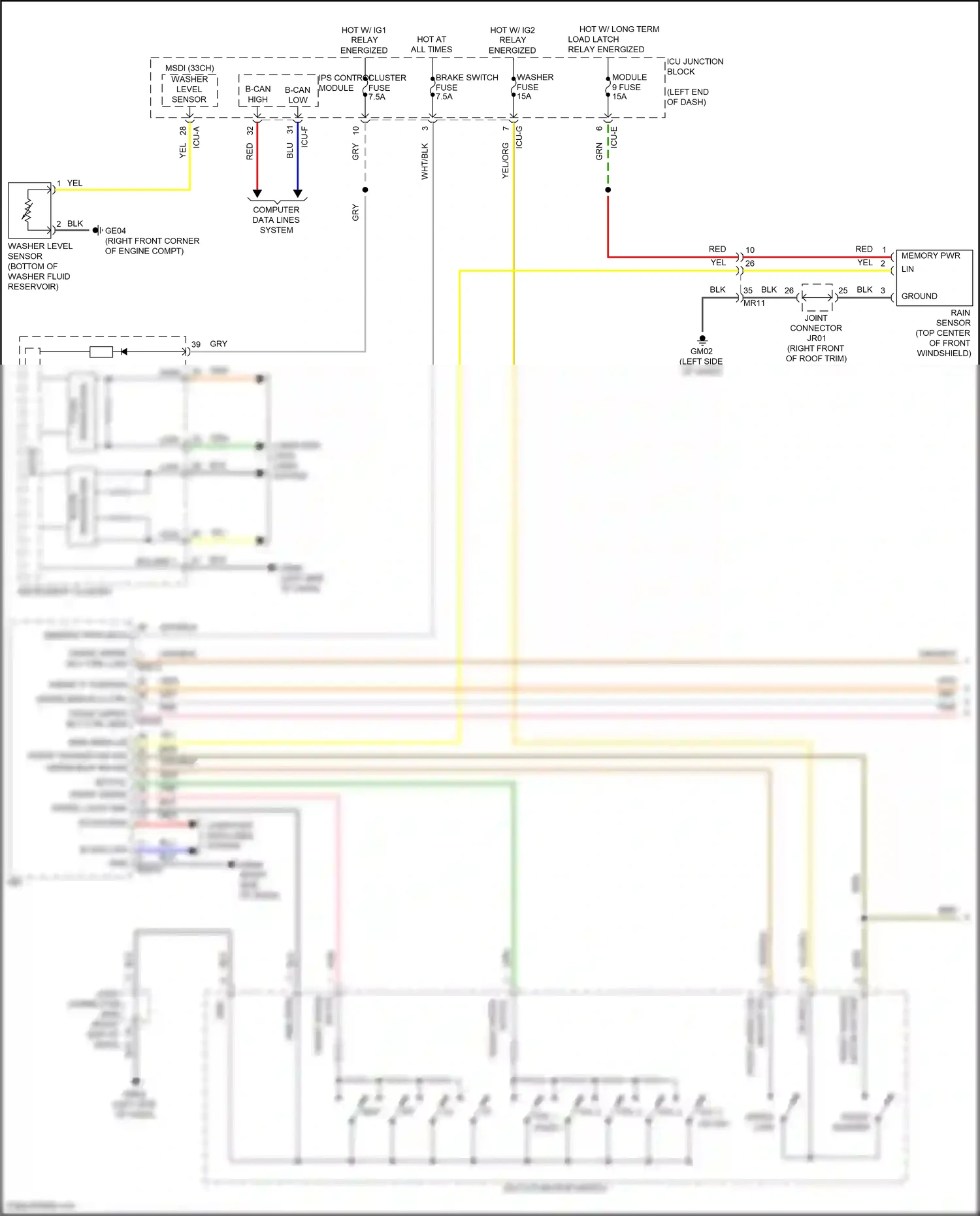 Wiring diagram multi- function switch for Hyundai Palisade I (2018-2022) (4 of 9)