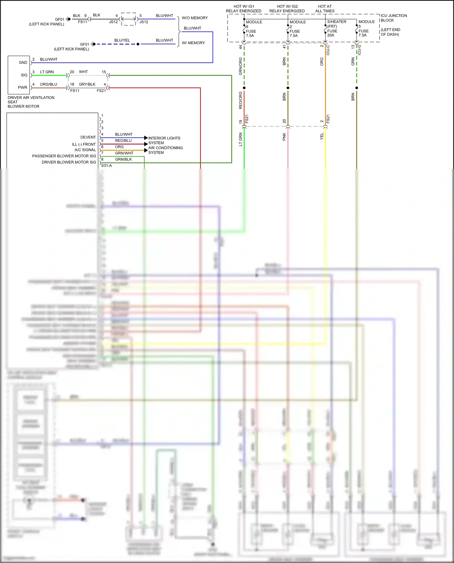 Wiring diagram on start input for Hyundai Palisade I (2018-2022) (2 of 3)