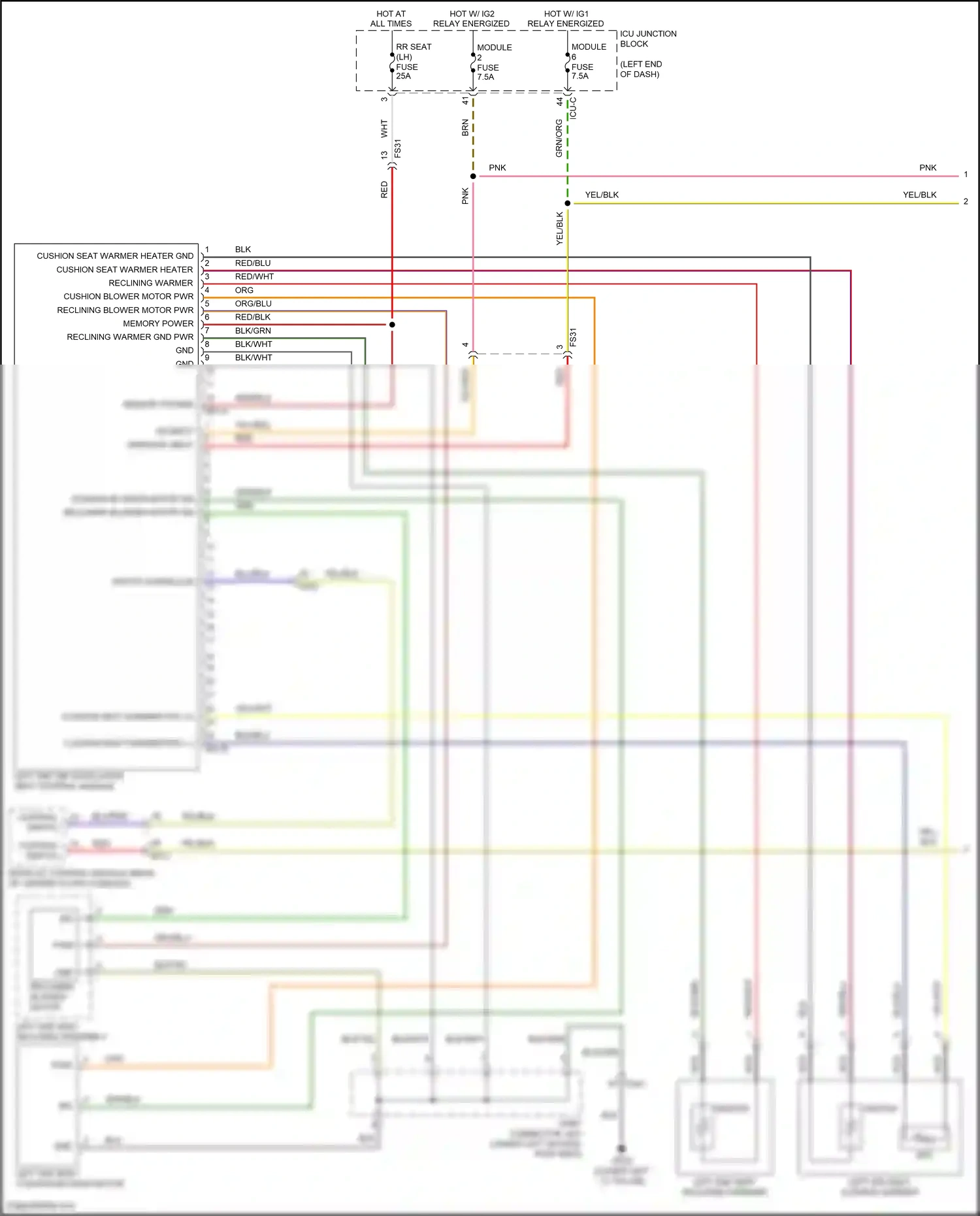 Wiring diagram on/start input for Hyundai Palisade I (2018-2022) (26 of 27)
