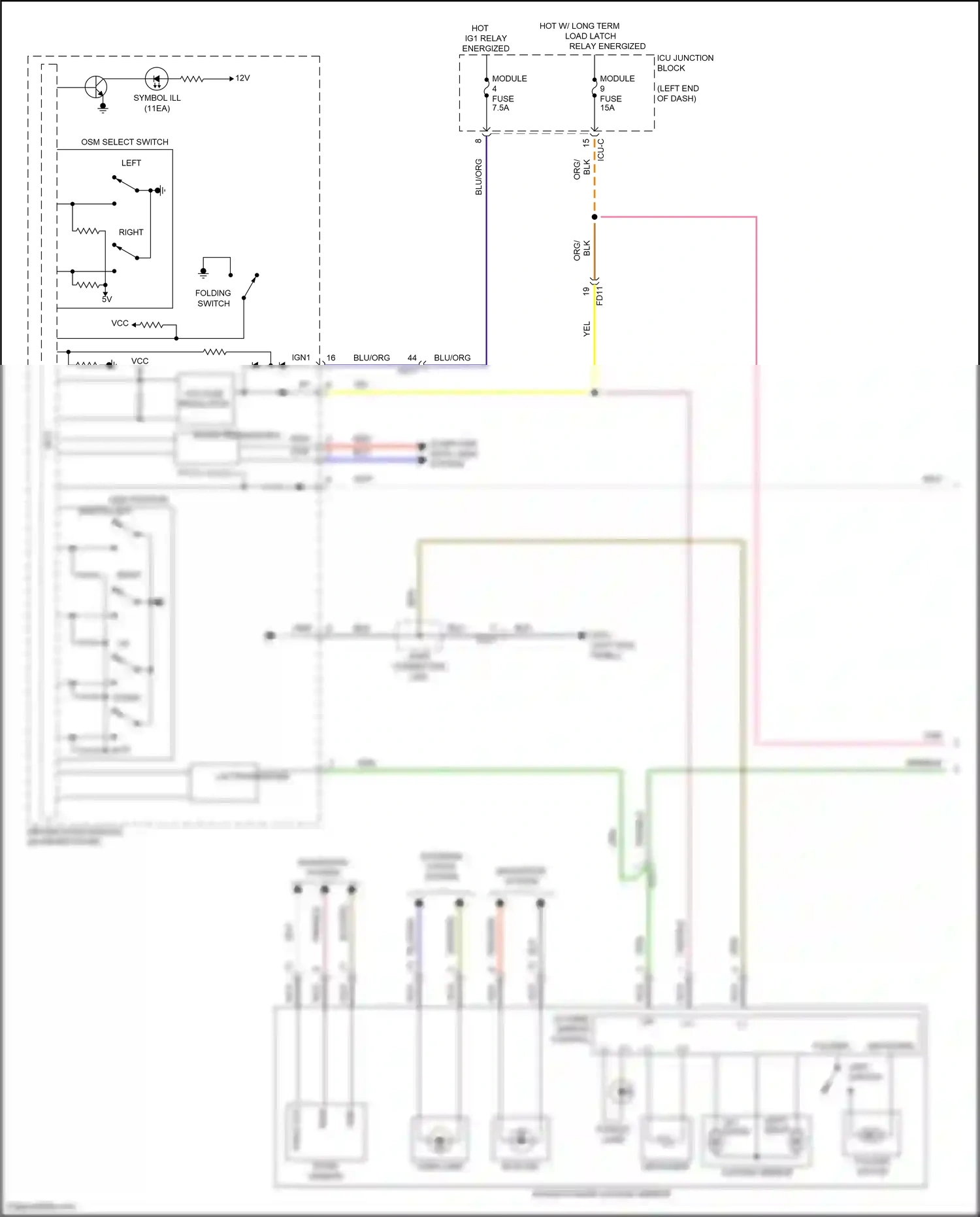 Wiring diagram osm select switch for Hyundai Palisade I (2018-2022) (1 of 1)