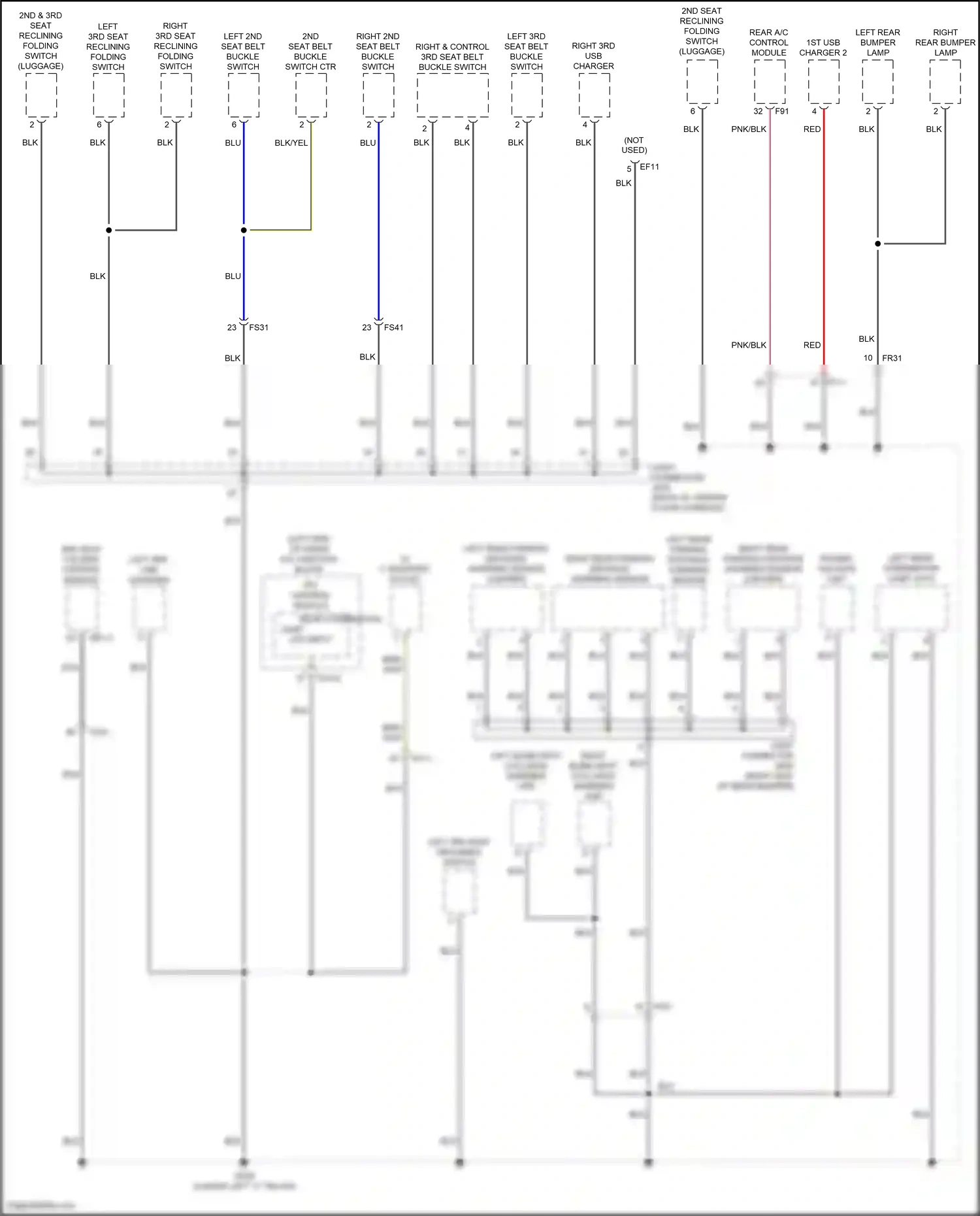 Wiring diagram rear a/c control module for Hyundai Palisade I (2018-2022) (2 of 11)