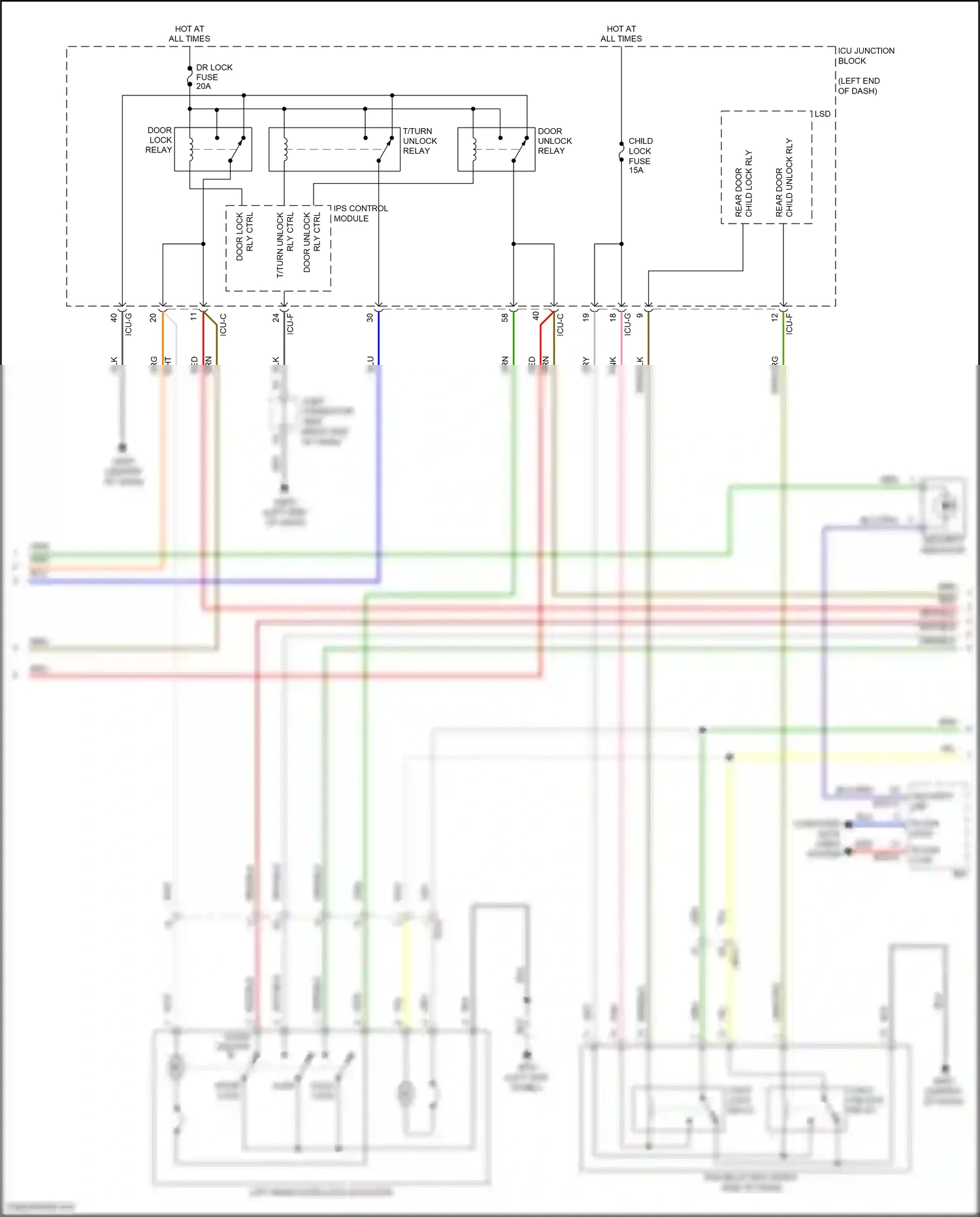 Wiring diagram security ind for Hyundai Palisade I (2018-2022) (2 of 3)