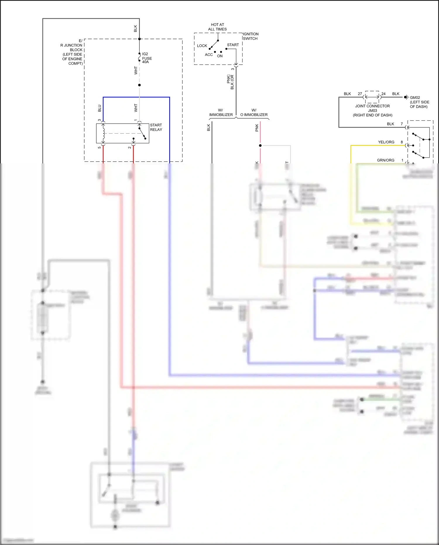 Wiring diagram start/stop button switch for Hyundai Palisade I (2018-2022) (4 of 4)