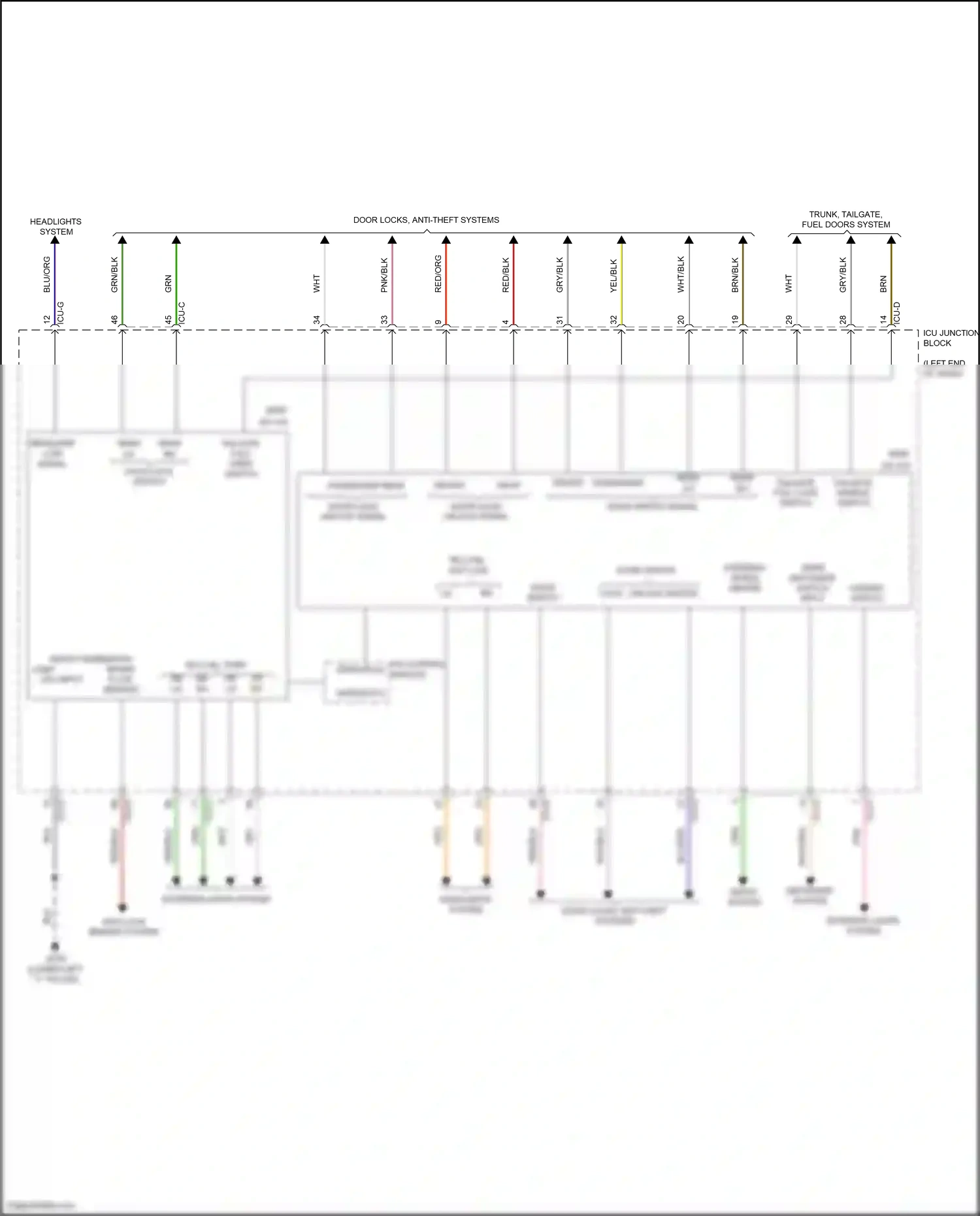Wiring diagram tailgate full open switch for Hyundai Palisade I (2018-2022) (2 of 2)