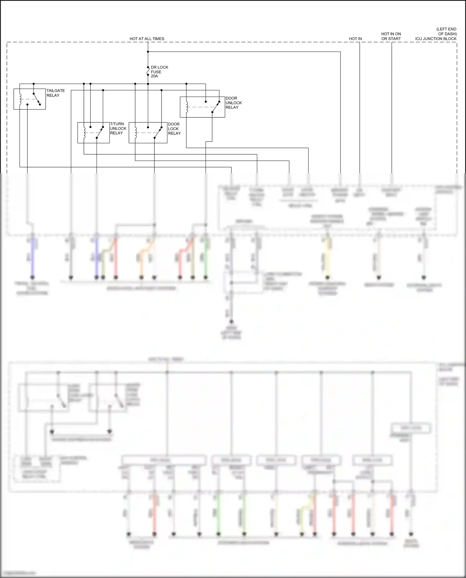 Wiring diagram tailgate relay ctrl for Hyundai Palisade I (2018-2022) (1 of 1)