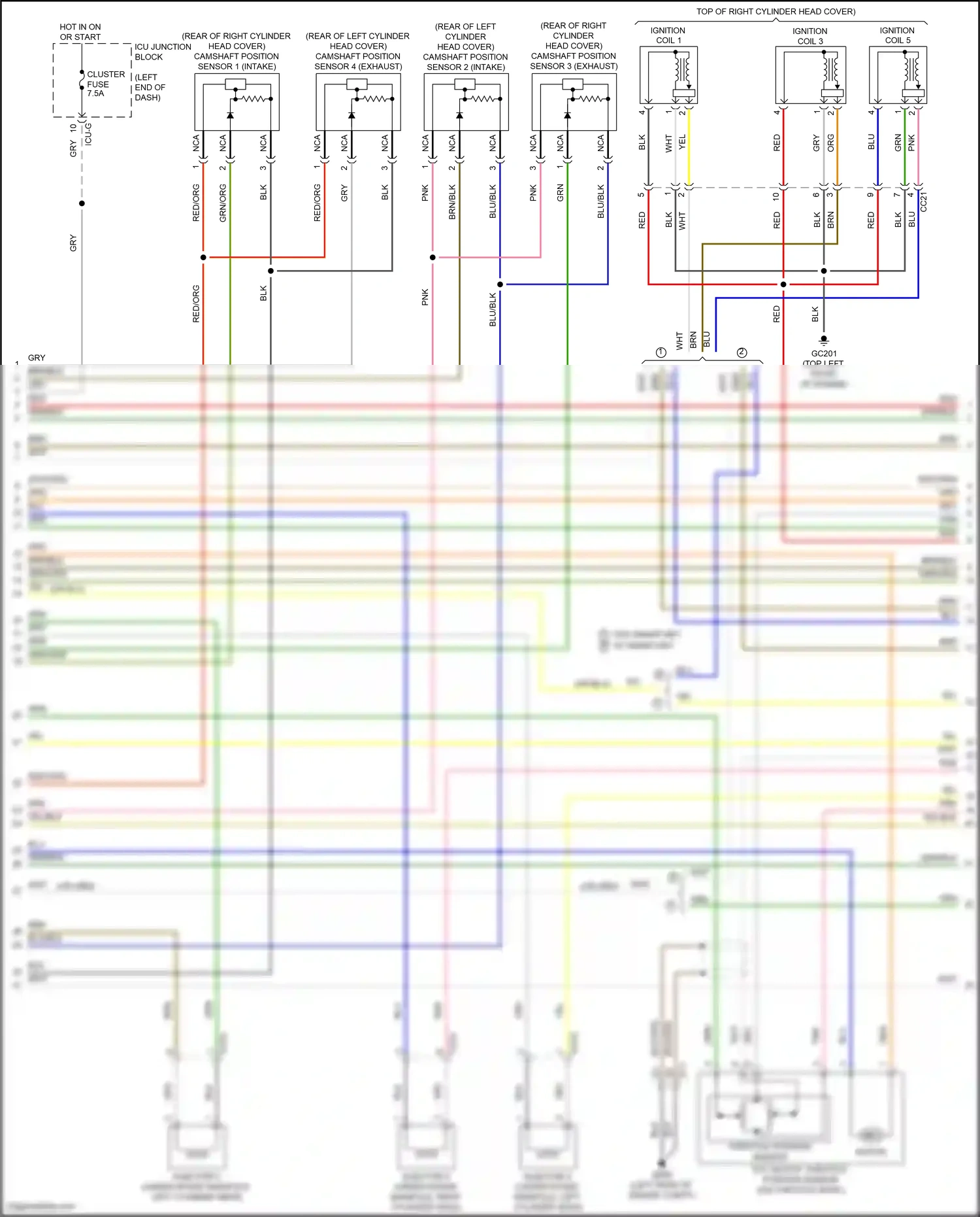 Wiring diagram throttle position sensor for Hyundai Palisade I (2018-2022) (2 of 2)