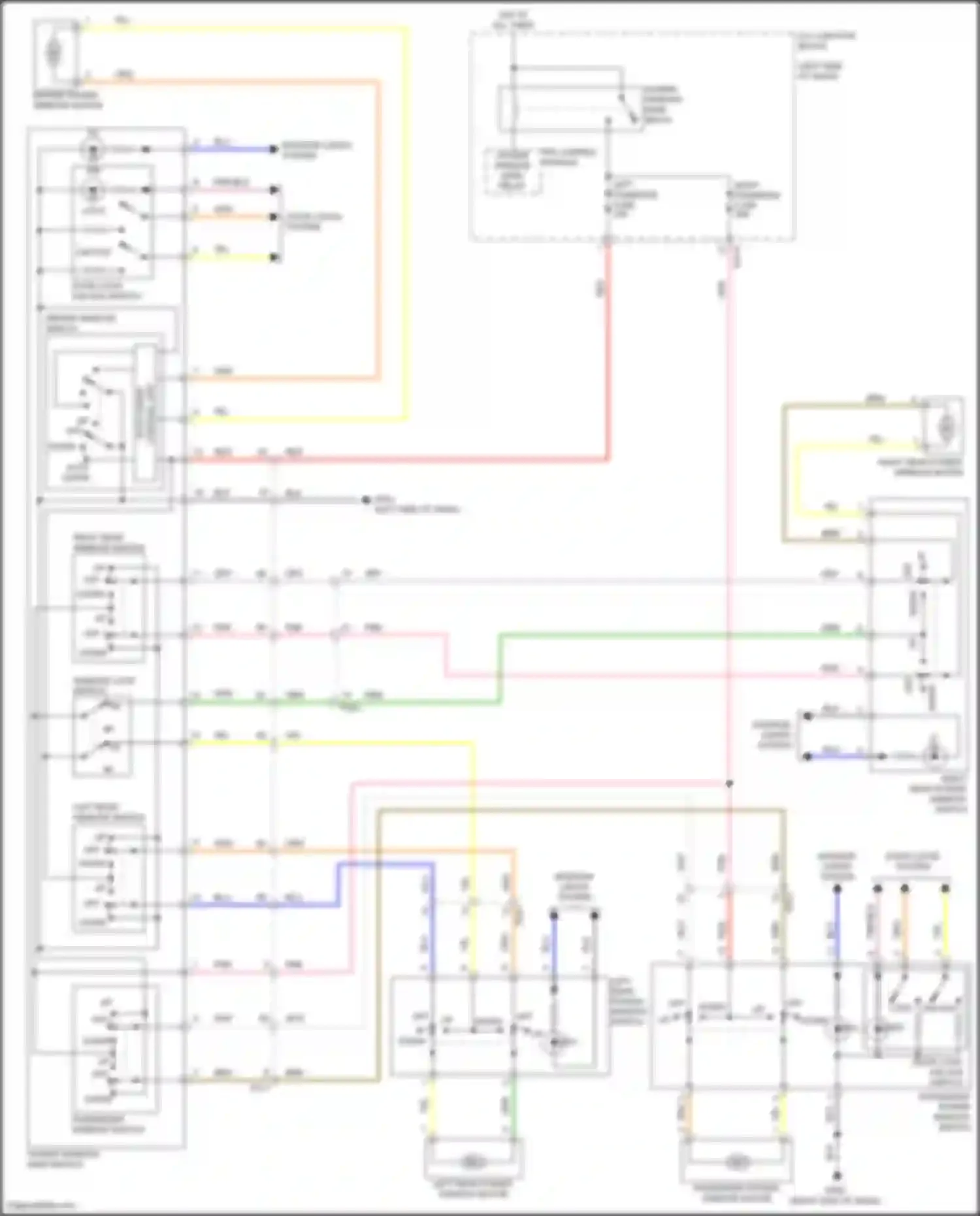 Santa Cruz Hyundai I (2021-2024): Power windows circuit, w/ driver auto down power window