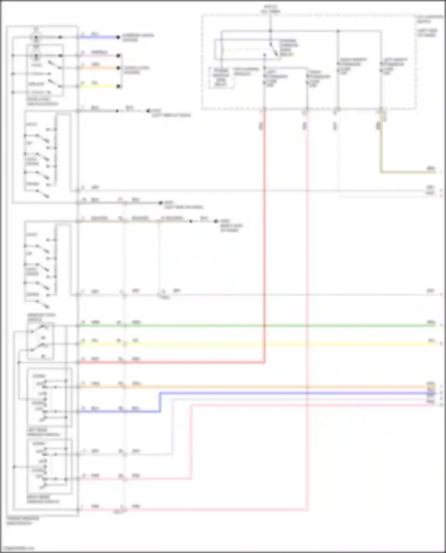 Santa Cruz Hyundai I (2021-2024): Power windows circuit, w/ driver/passenger auto up/down & safety power windows (1 of 2)