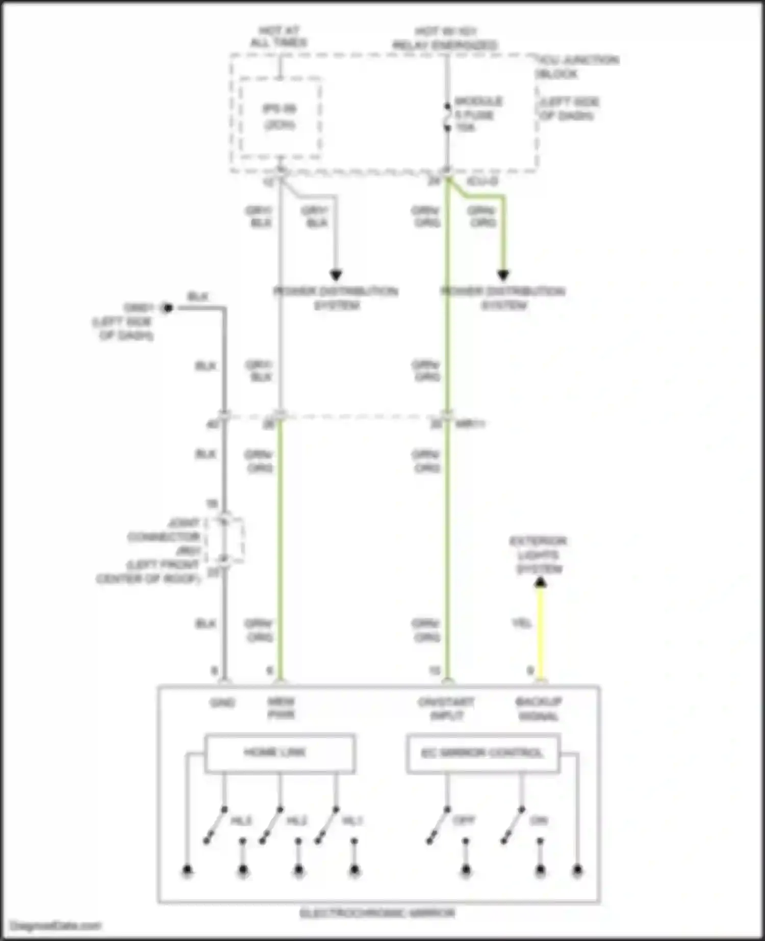 Wiring diagram backup signal for Hyundai Santa Cruz I (2021-2024) (1 of 1)