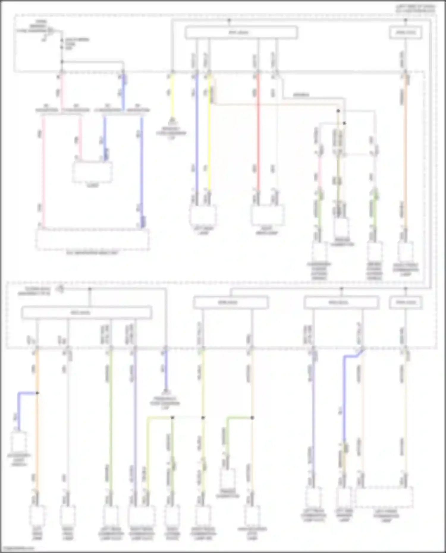 Wiring diagram left front combination lamp for Hyundai Santa Cruz I (2021-2024) (5 of 5)