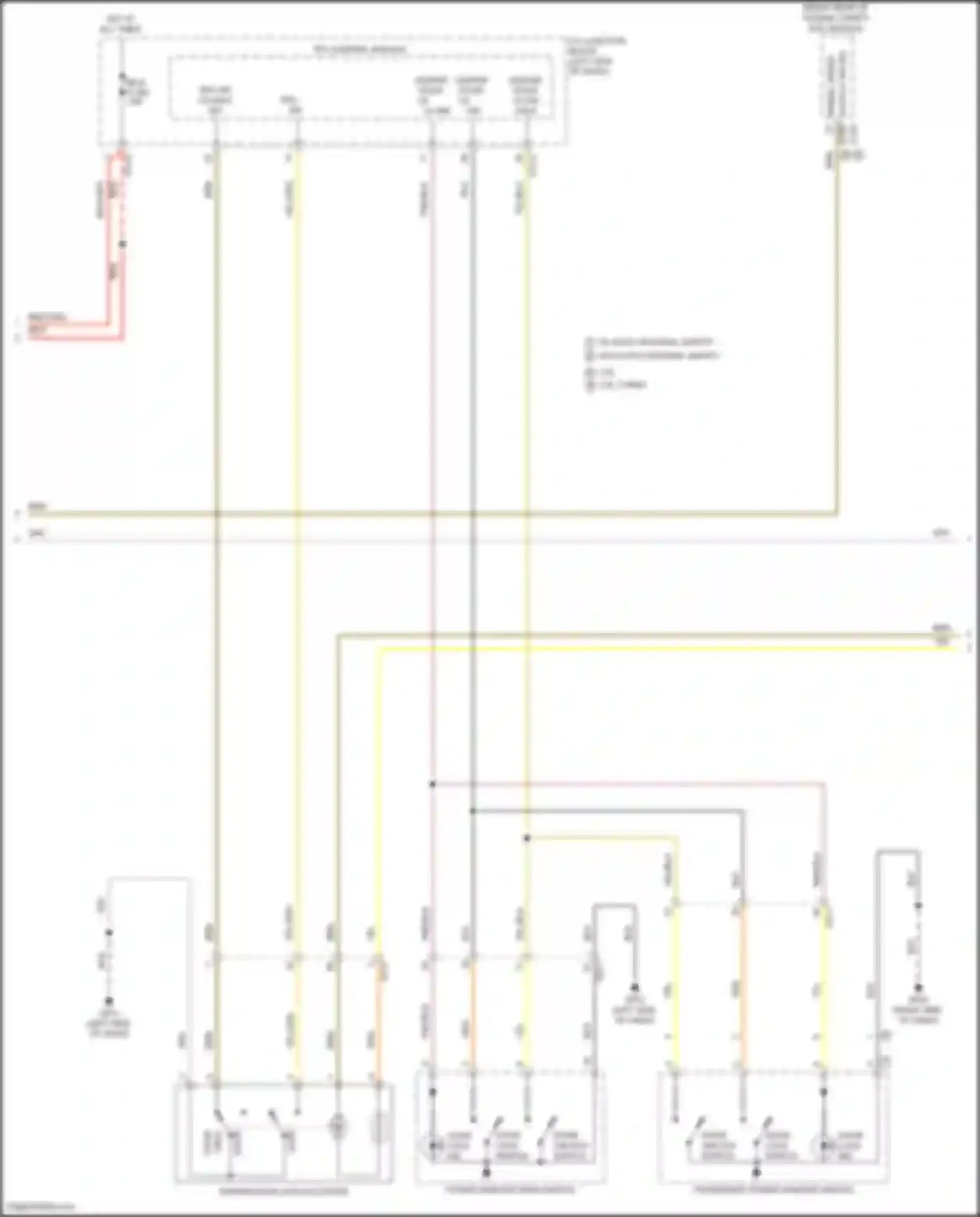Wiring diagram passenger power window switch for Hyundai Santa Cruz I (2021-2024) (1 of 9)