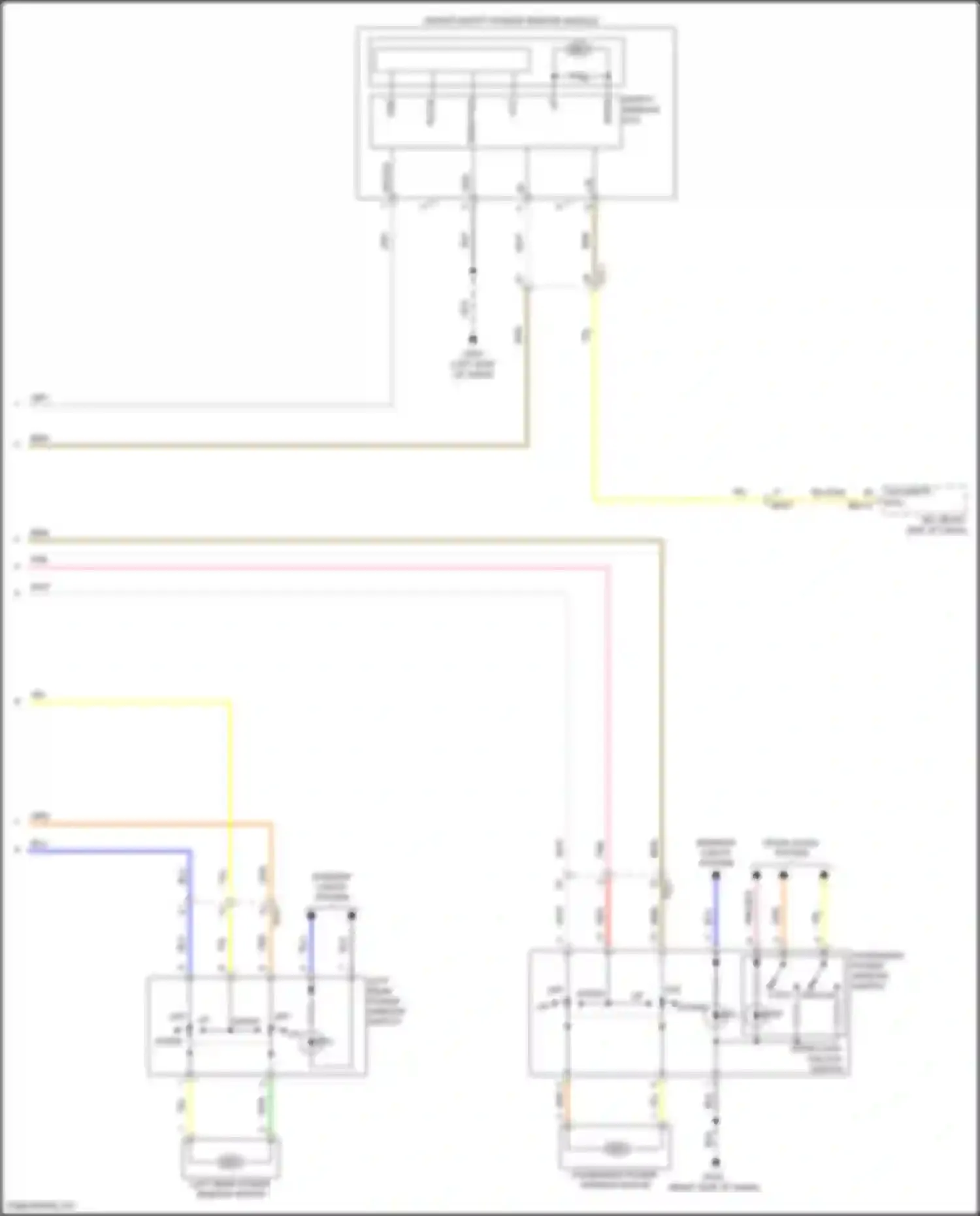Wiring diagram passenger power window switch for Hyundai Santa Cruz I (2021-2024) (8 of 9)