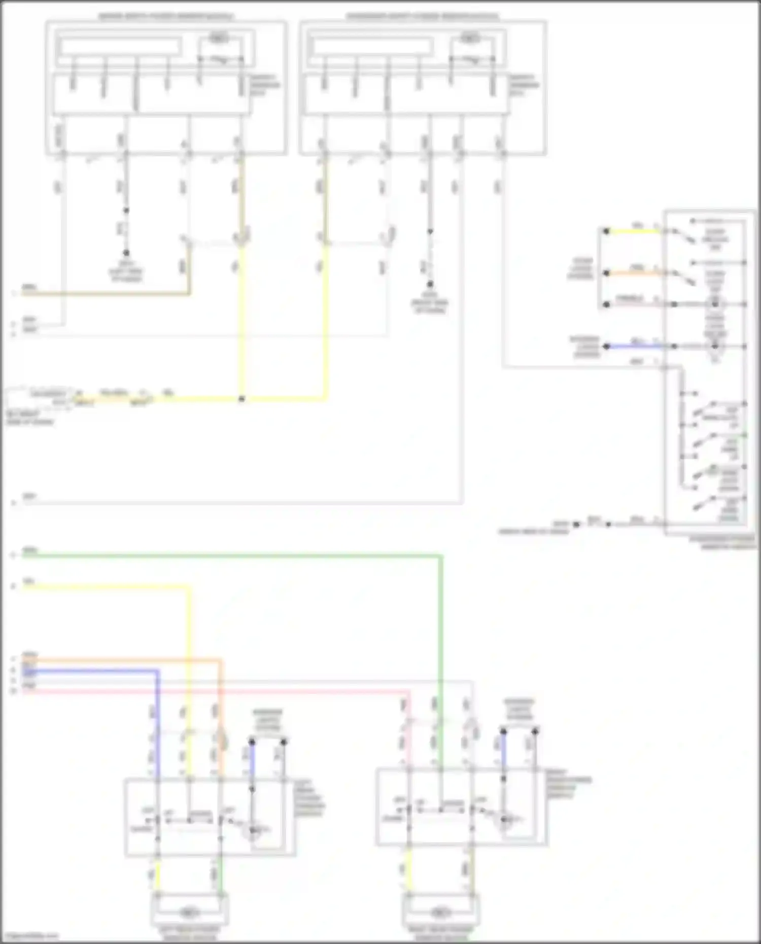 Wiring diagram right rear power window switch for Hyundai Santa Cruz I (2021-2024) (6 of 6)