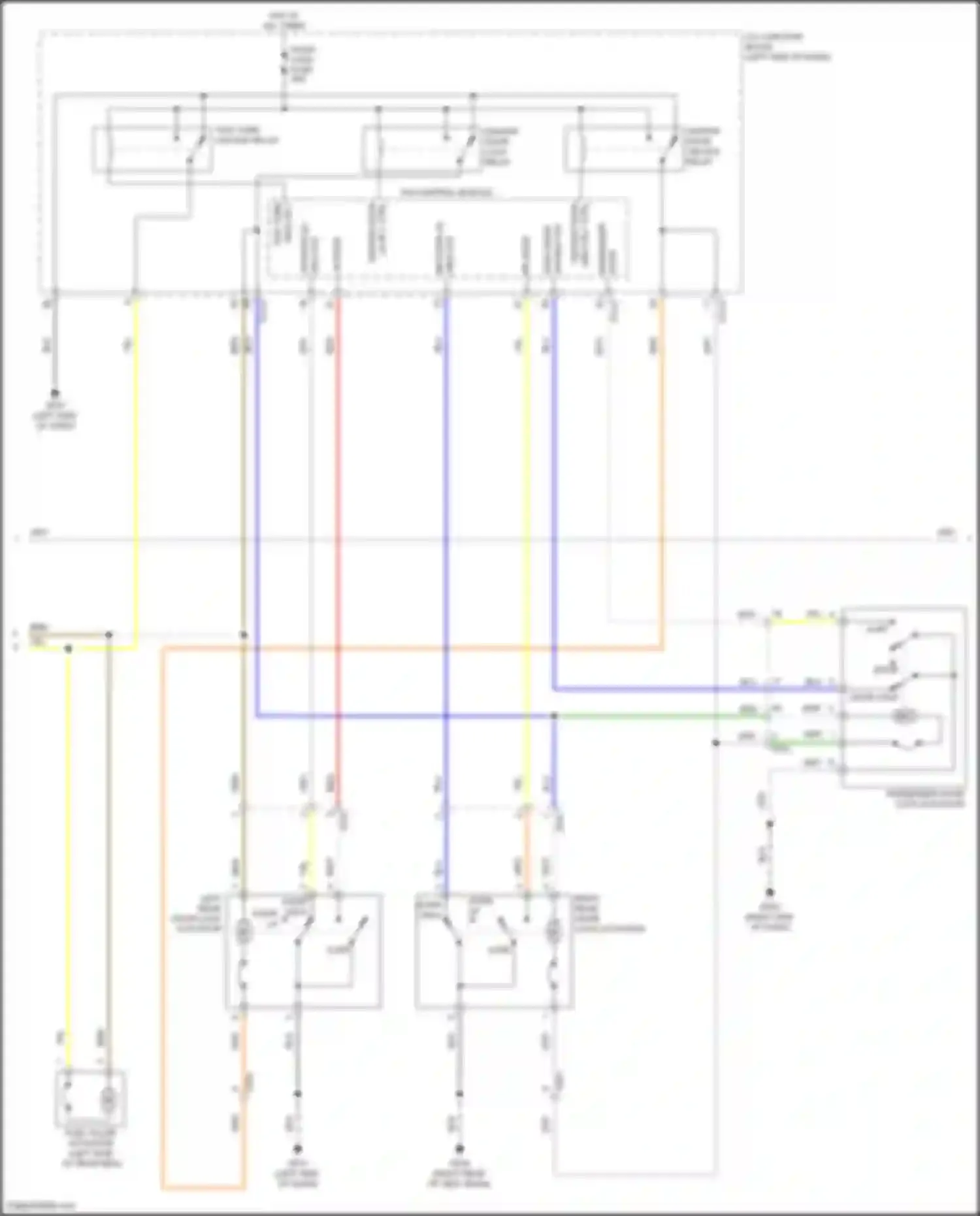 Wiring diagram two turn unlock relay for Hyundai Santa Cruz I (2021-2024) (1 of 7)