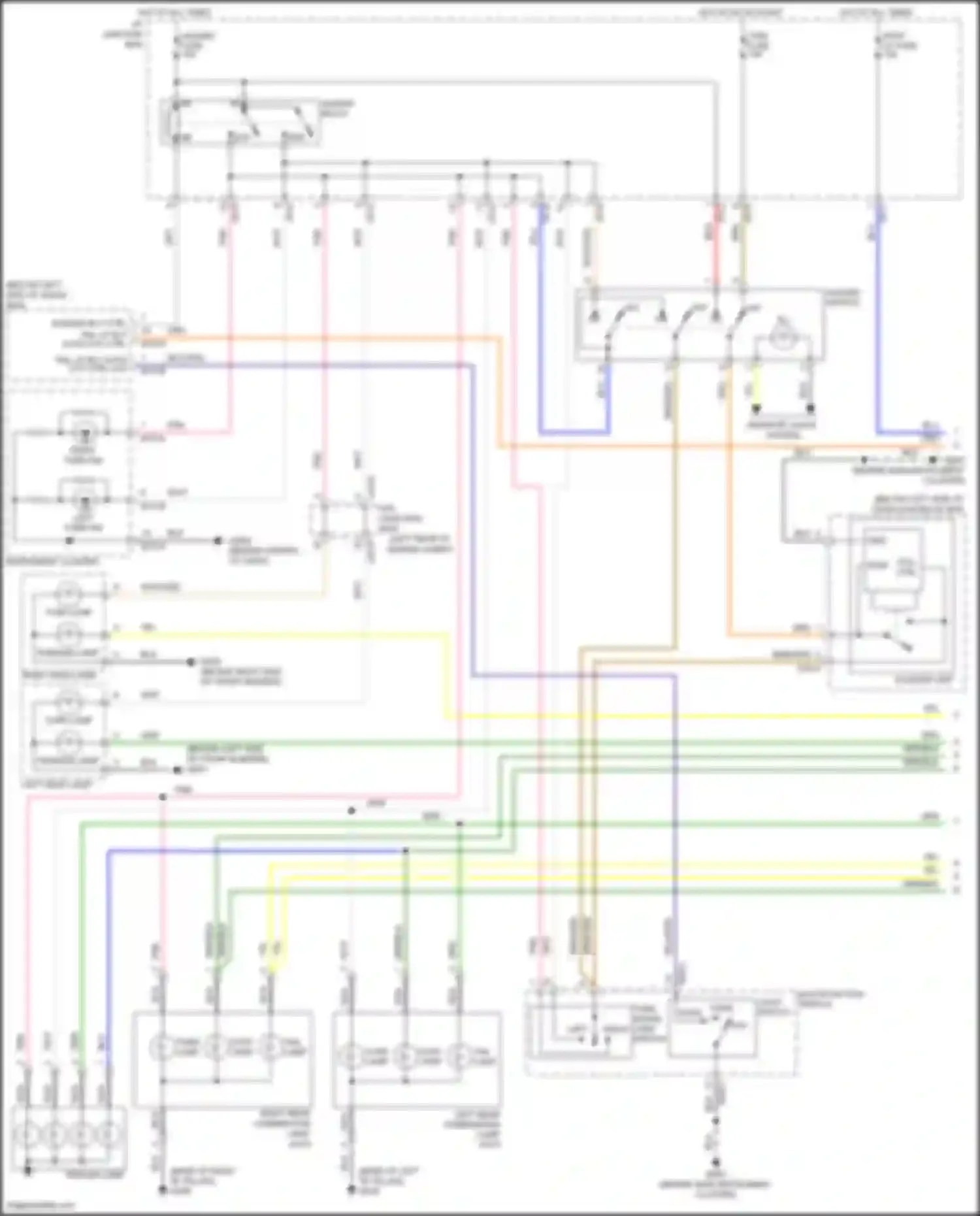 Santa Fe Hyundai II facelift (2010-2012): Exterior lamps circuit (1 of 2)