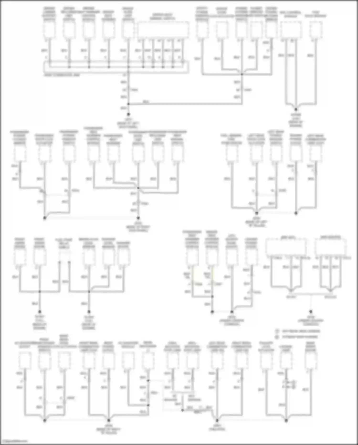 Santa Fe Hyundai II facelift (2010-2012): Ground distribution circuit (1 of 3)