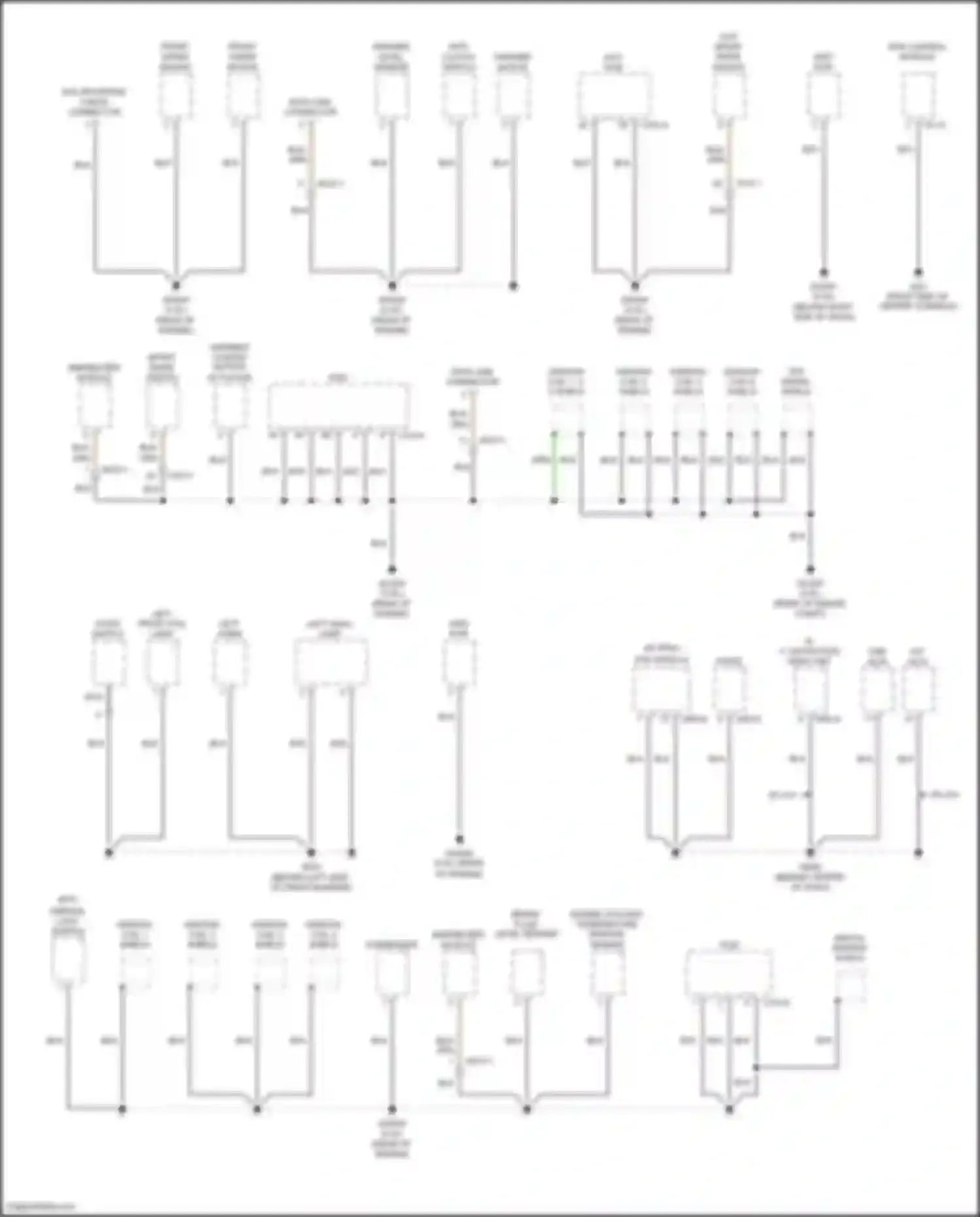 Santa Fe Hyundai II facelift (2010-2012): Ground distribution circuit (2 of 3)