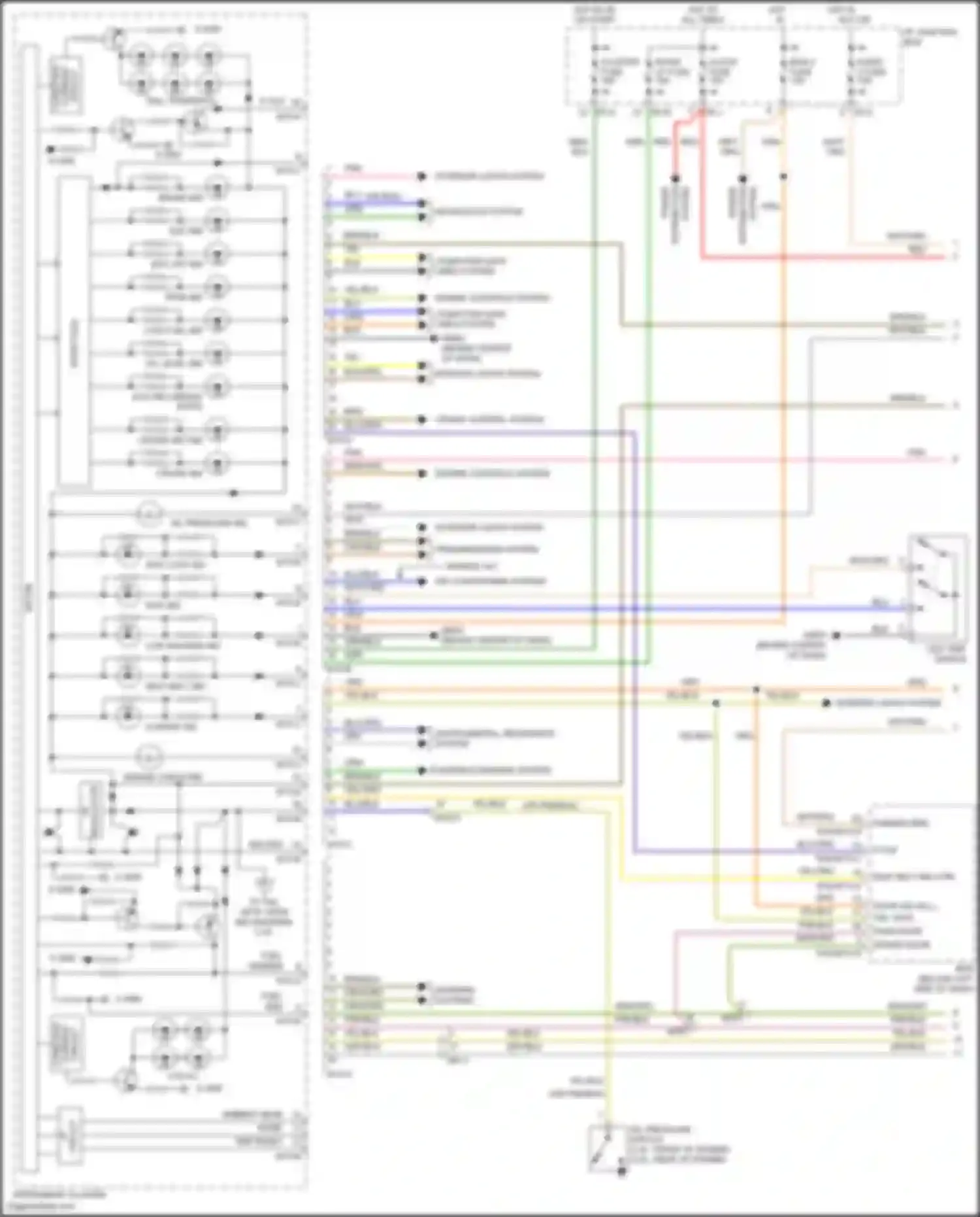 Santa Fe Hyundai II facelift (2010-2012): Instrument cluster circuit (1 of 2)