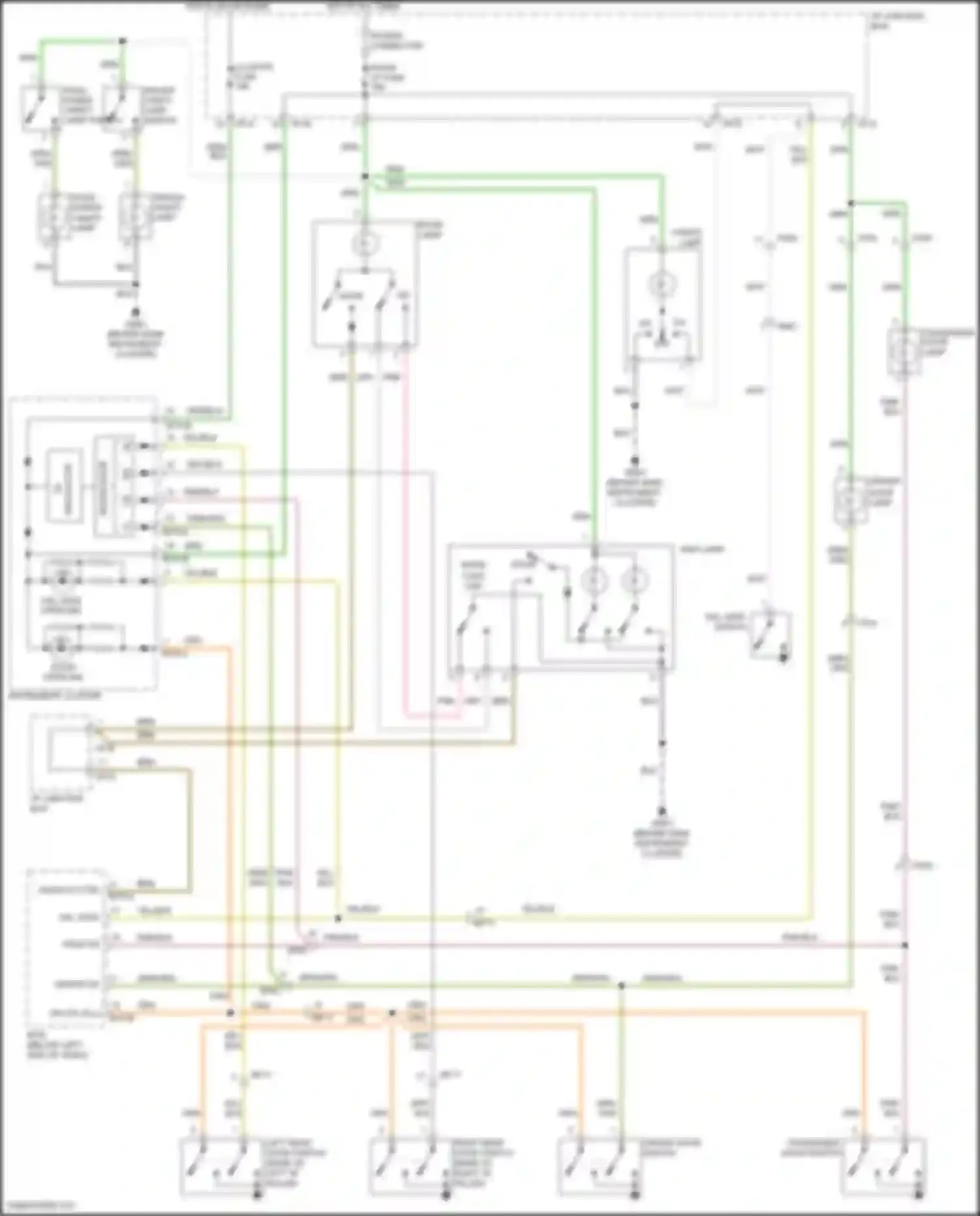 Santa Fe Hyundai II facelift (2010-2012): Courtesy lamps circuit