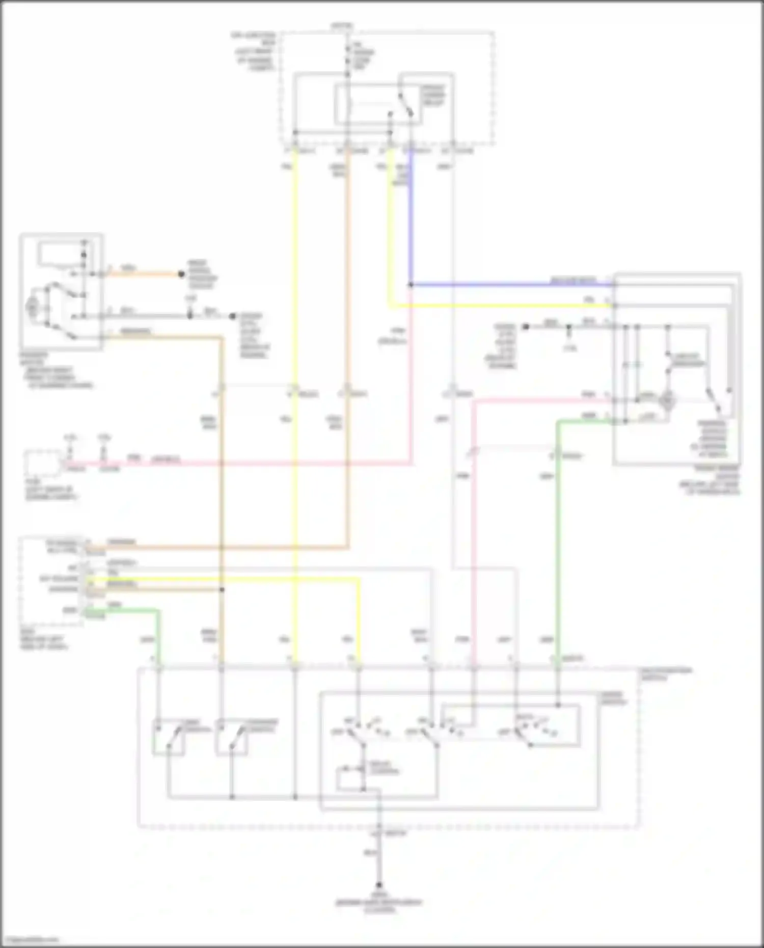 Santa Fe Hyundai II facelift (2010-2012): Front wiper/washer circuit