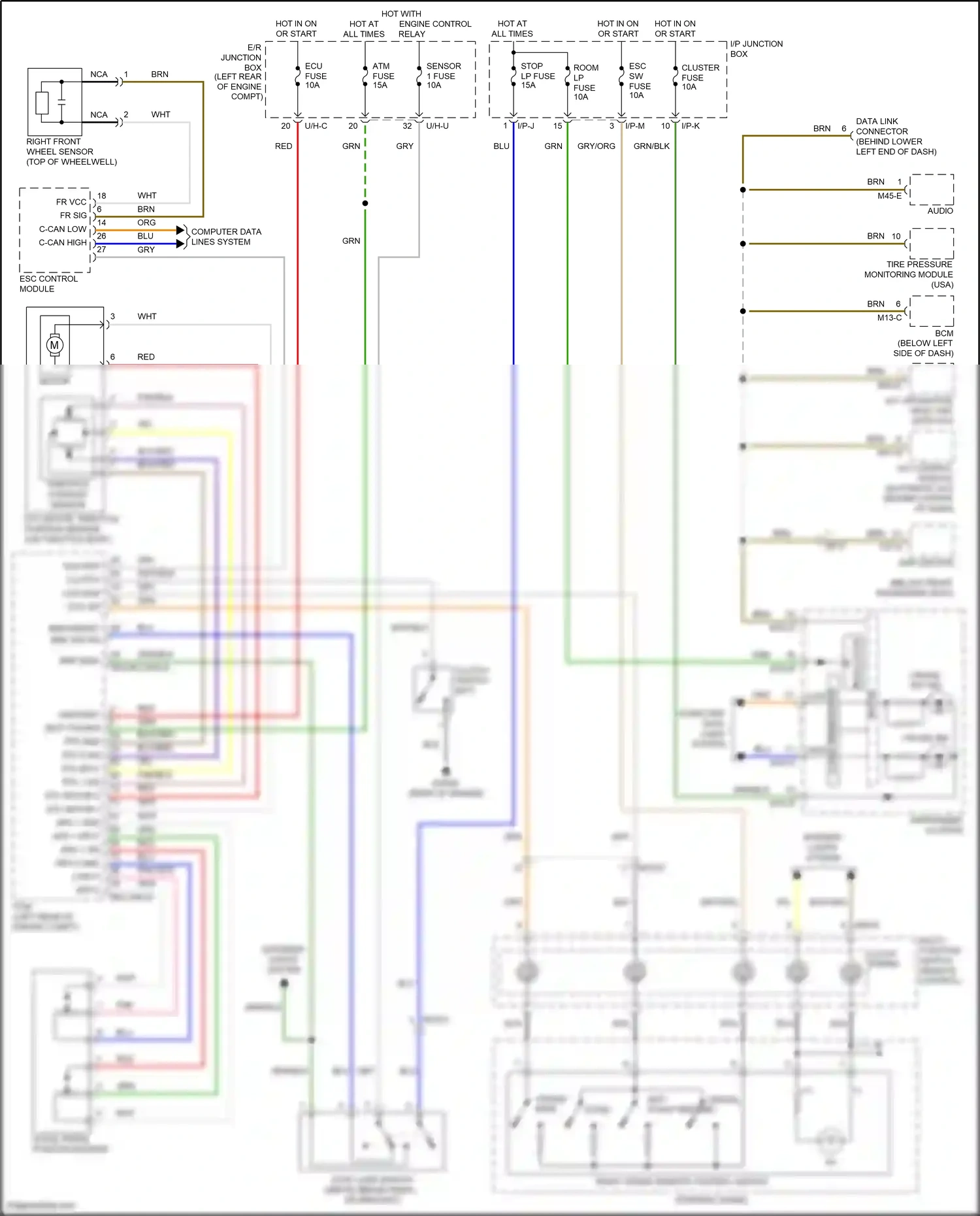 Wiring diagram automatic a/c for Hyundai Santa Fe II facelift (2010-2012) (1 of 3)