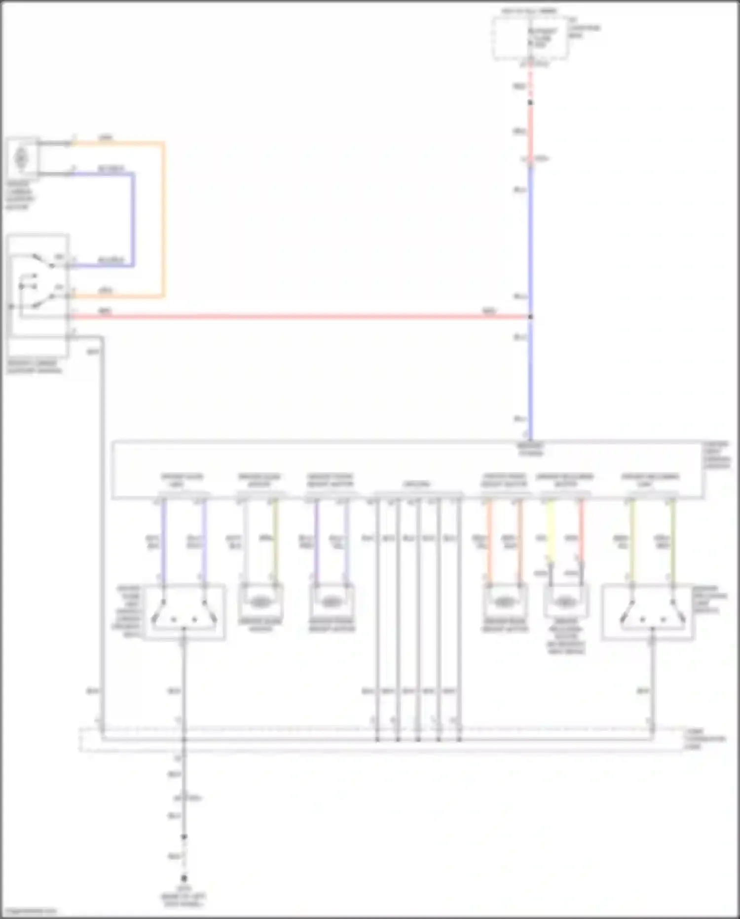 Wiring diagram driver reclining limit switch for Hyundai Santa Fe II facelift (2010-2012) (1 of 2)