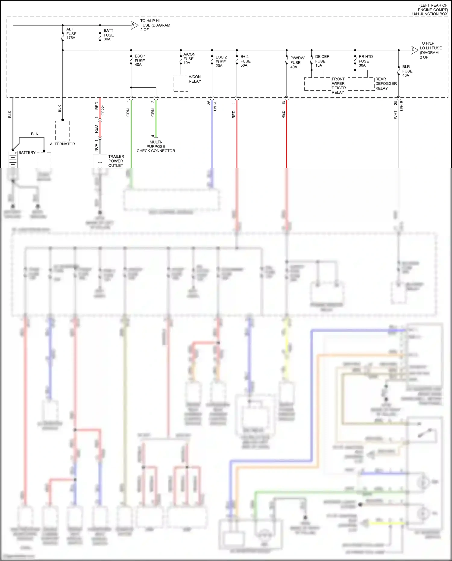 Wiring diagram i/p-e for Hyundai Santa Fe II facelift (2010-2012) (3 of 5)
