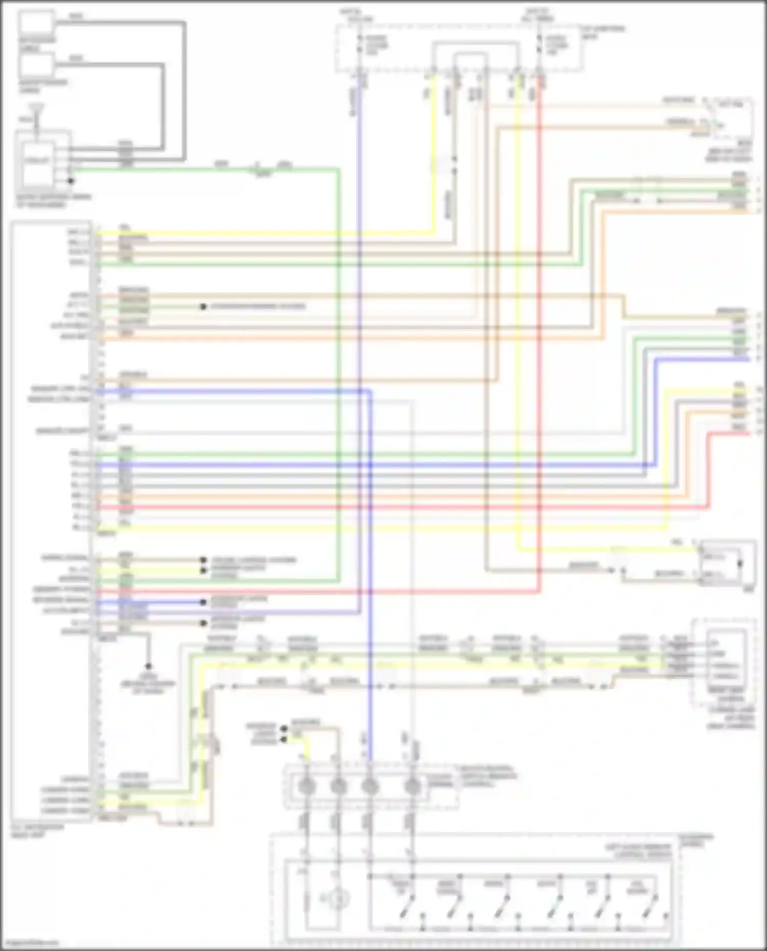 Wiring diagram left audio remote control switch for Hyundai Santa Fe II facelift (2010-2012) (1 of 4)