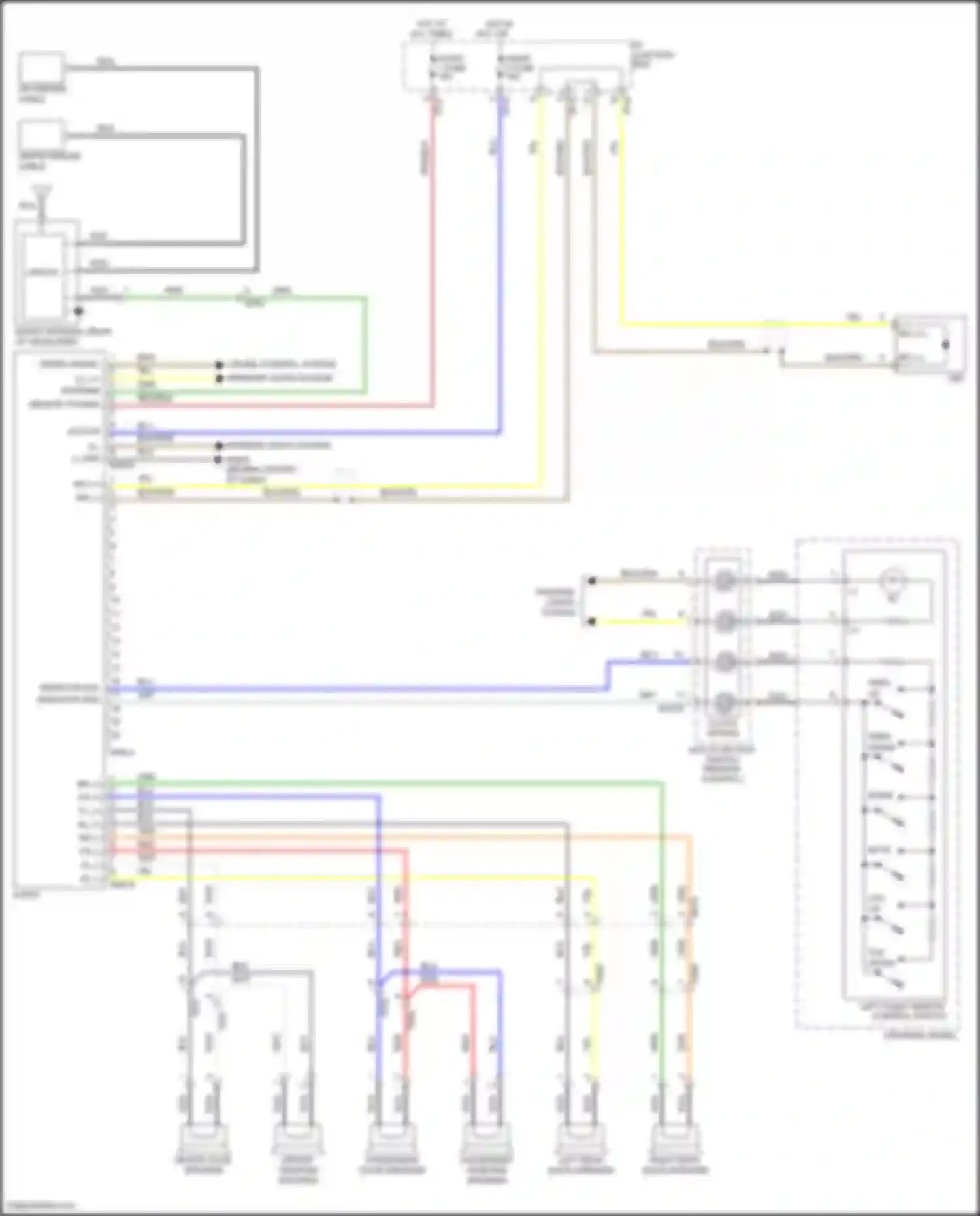 Wiring diagram left audio remote control switch for Hyundai Santa Fe II facelift (2010-2012) (4 of 4)